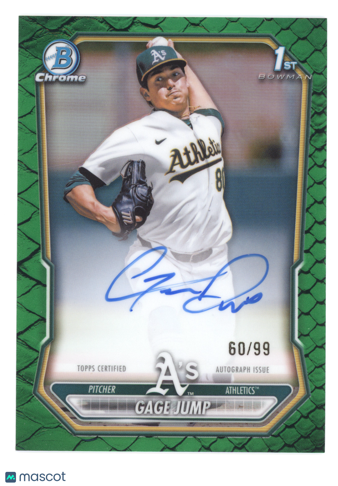 2026 Bowman Chrome Prospect Autograph Gage Jump #CPA-GJ Green Reptilian 60/99