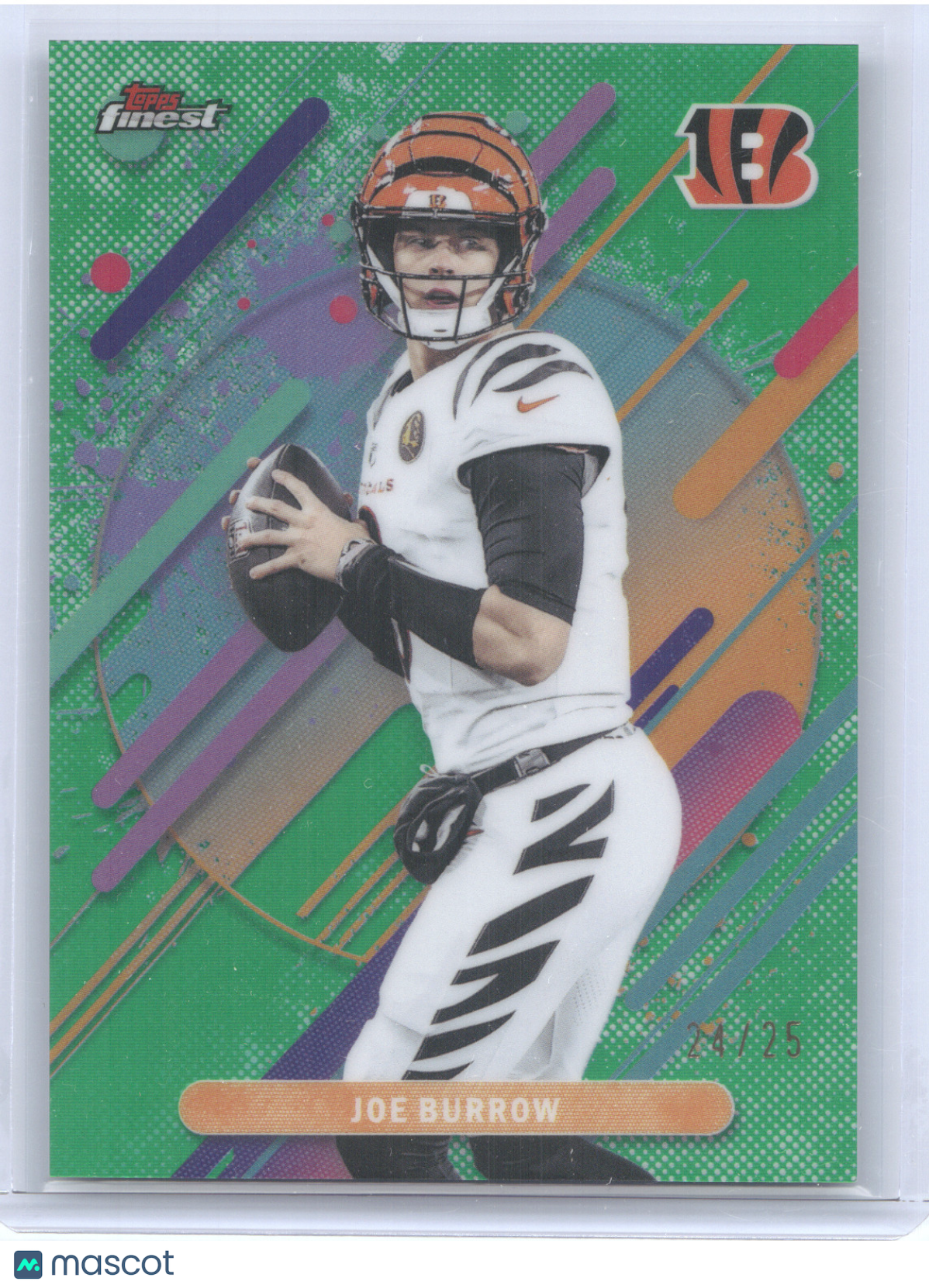 2025 Topps Finest Joe Burrow #229 Green Refractor 24/25