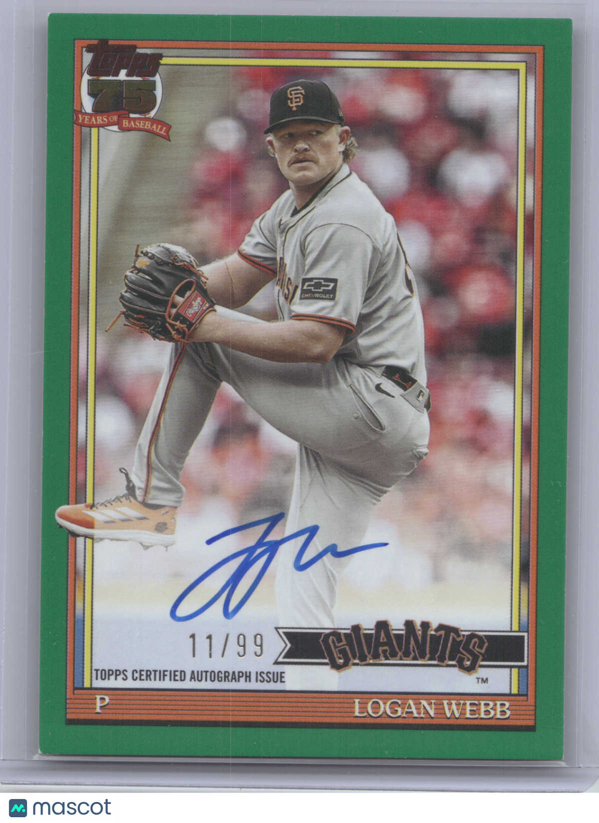 2026 Topps Baseball 1991 Autograph Logan Webb #91A-WEB Green 11/99