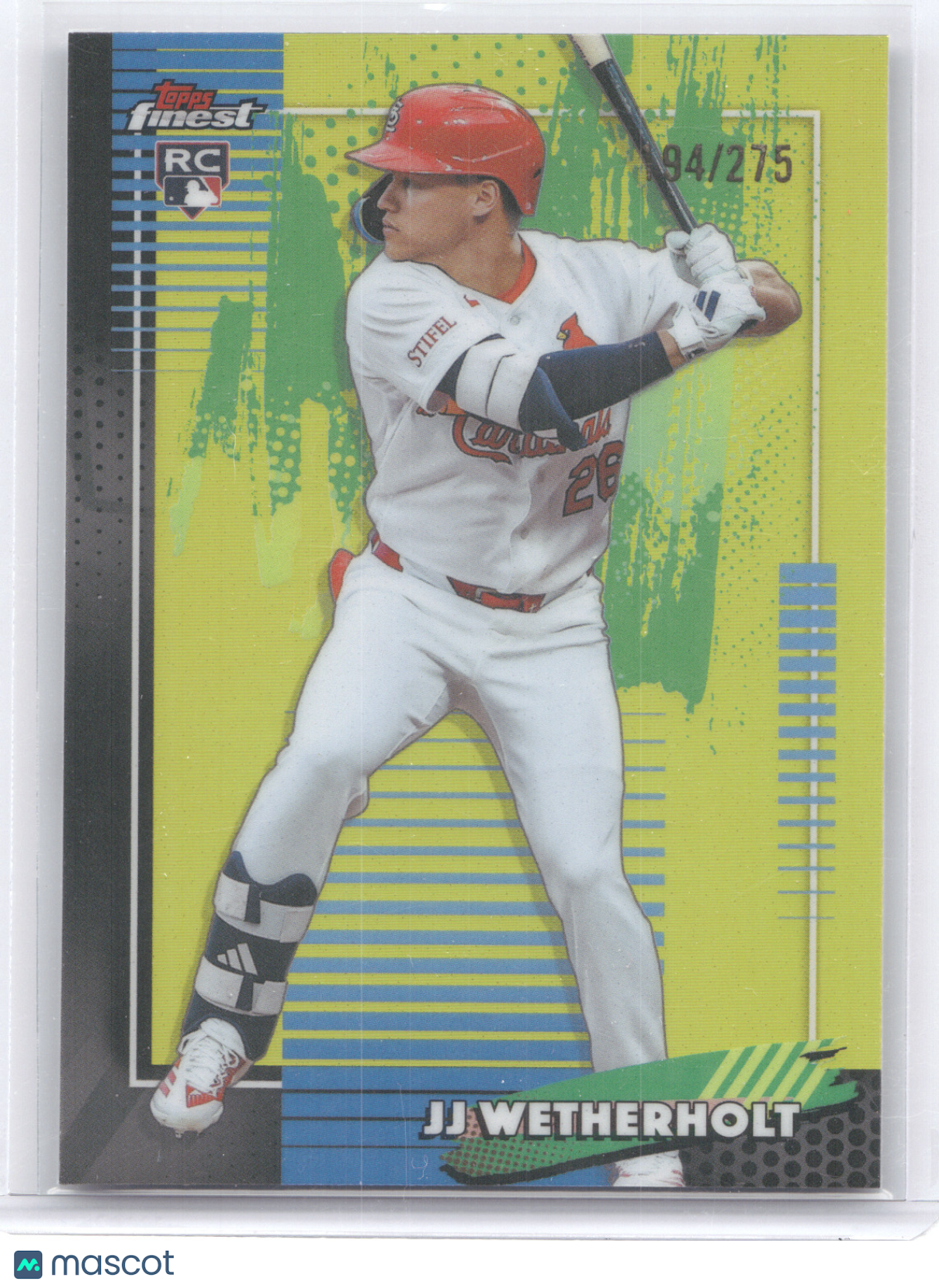2026 Topps Finest JJ Wetherholt #15 Yellow Refractor 194/275 RC