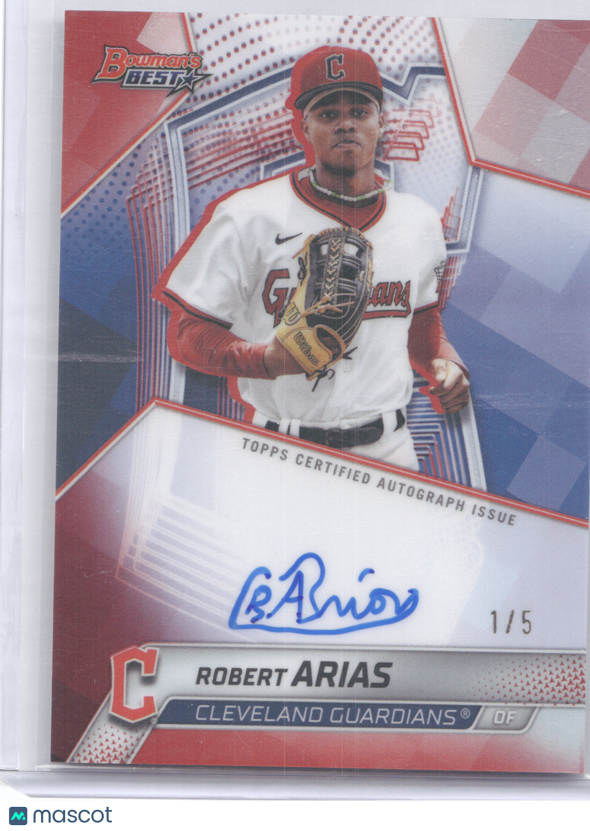2025 Bowman's Best Autograph Robert Arias #B25-RA Red 1/5