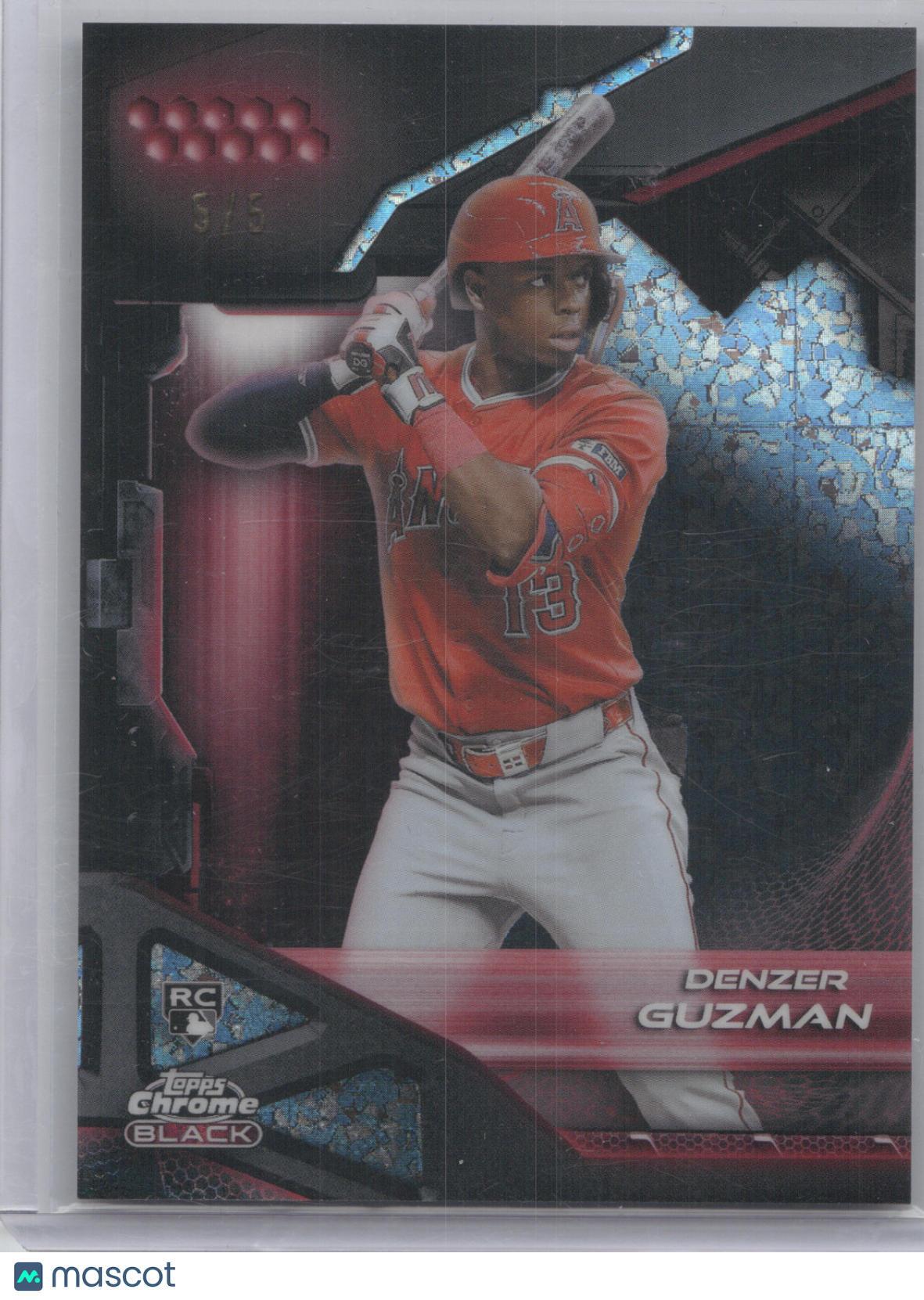 2026 Topps Chrome Black Denzer Guzman #69 Red Mini Diamond RC 5/5