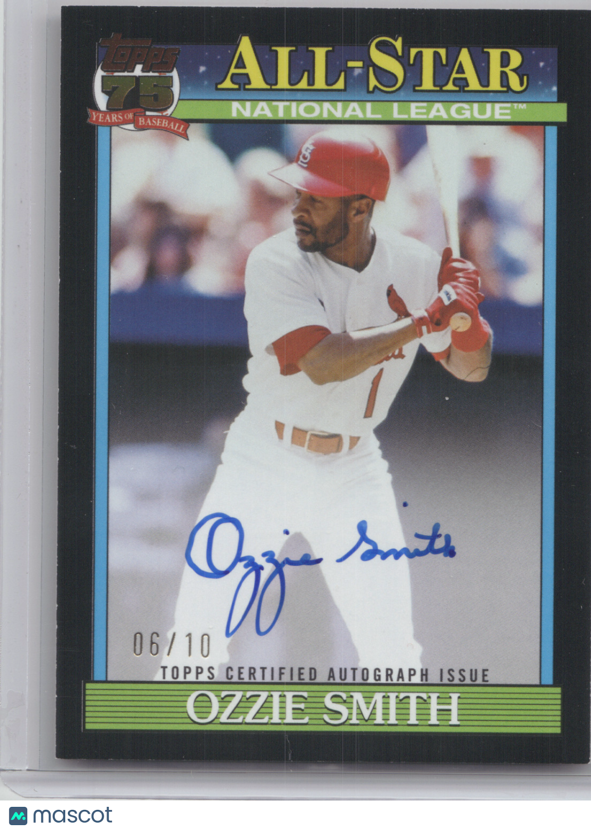 2026 Topps Baseball 1991 Topps All-Star Autograph Card Ozzie Smith #91ASOS 06/10
