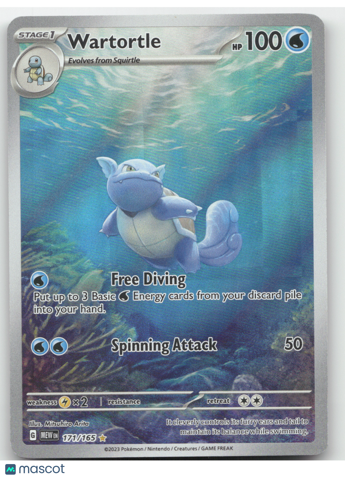 2023 Scarlet & Violet 151 Warturtle Holo Secret Rare #171/165