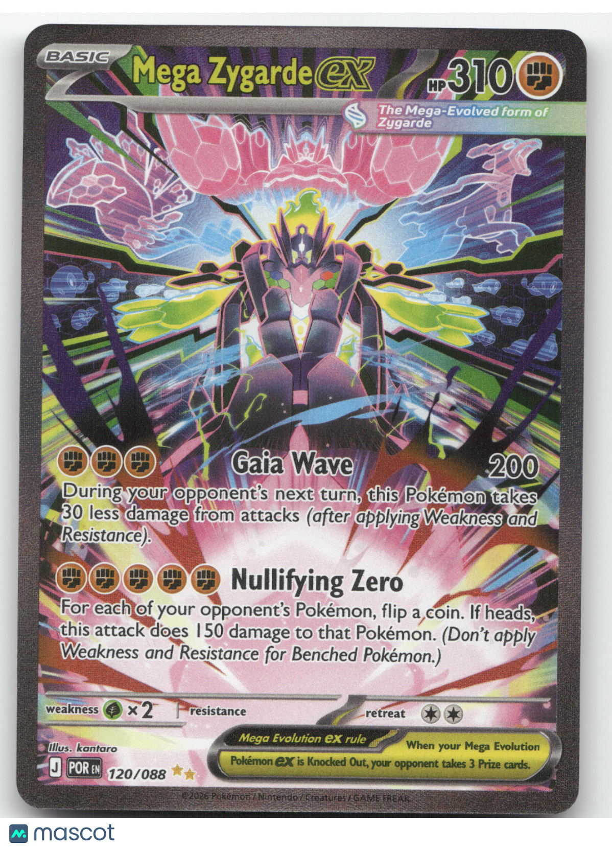 2026 Mega Evolution – Perfect Order Mega Zygarde EX Holo Secret Rare SAR #120/88