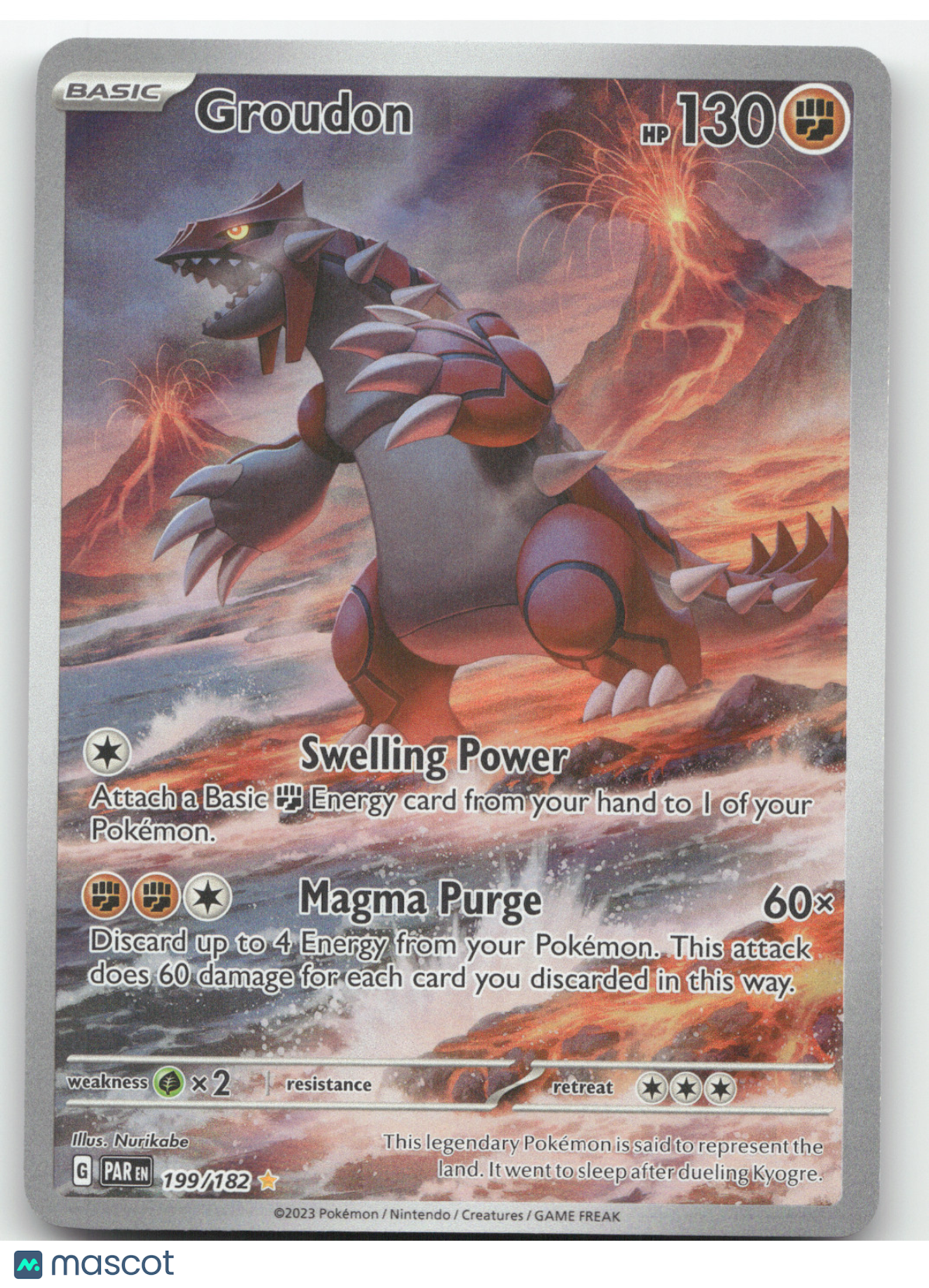 2023 Paradox Rift Groudon Holo Secret Rare #199/182
