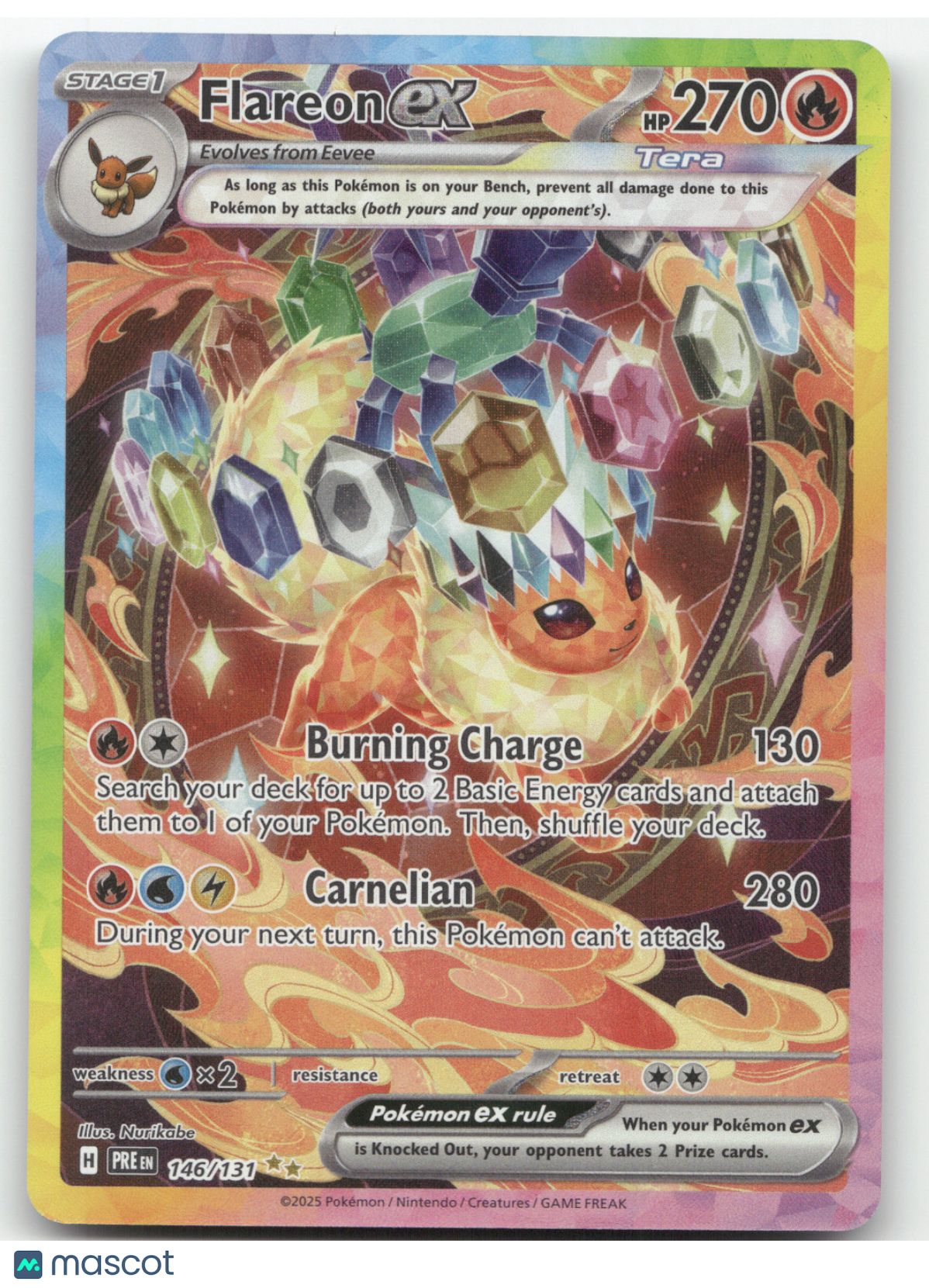 2025 Prismatic Evolutions Flareon EX Etched Secret Rare SAR #146/131
