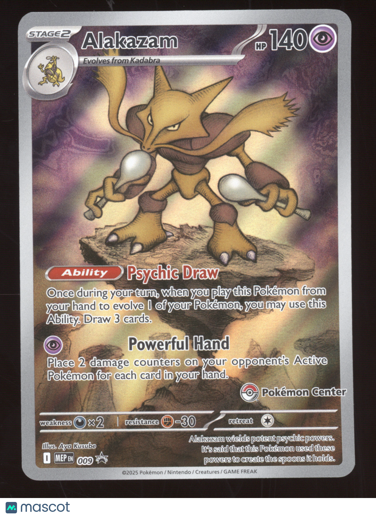 2025 Mega Evolution Alakazam (Pokemon Center) Black Star Promo #009