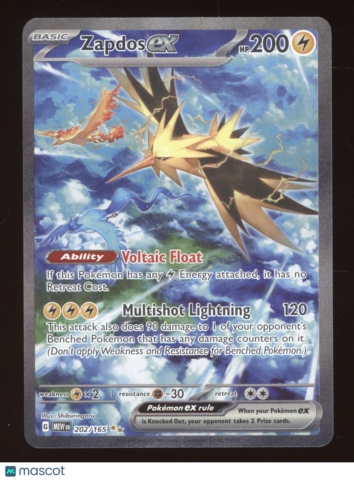2023 Scarlet & Violet 151 Zapdos ex Secret Rare #202/165
