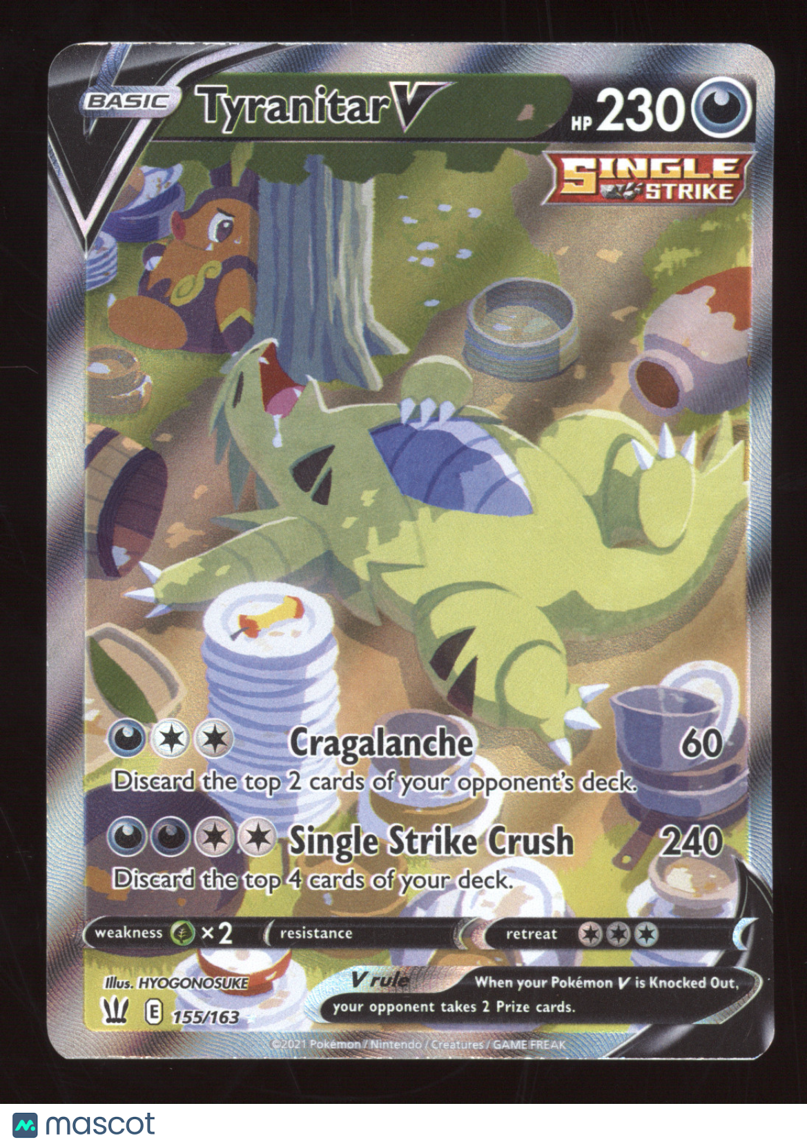 2021 Battle Styles Tyranitar V Ultra Rare #155/163