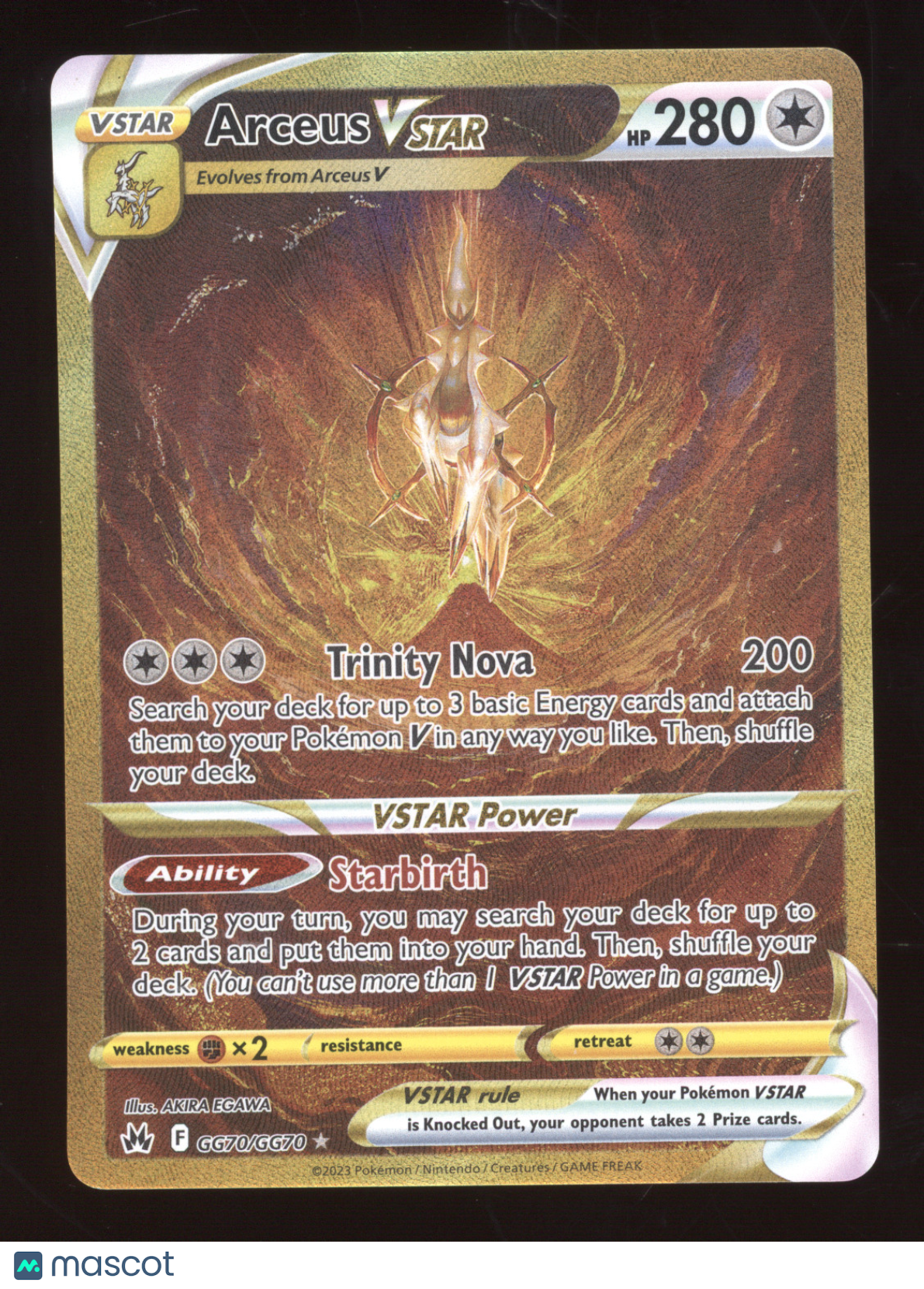 2023 Crown Zenith Arceus VSTAR Secret Rare #GG70/GG70