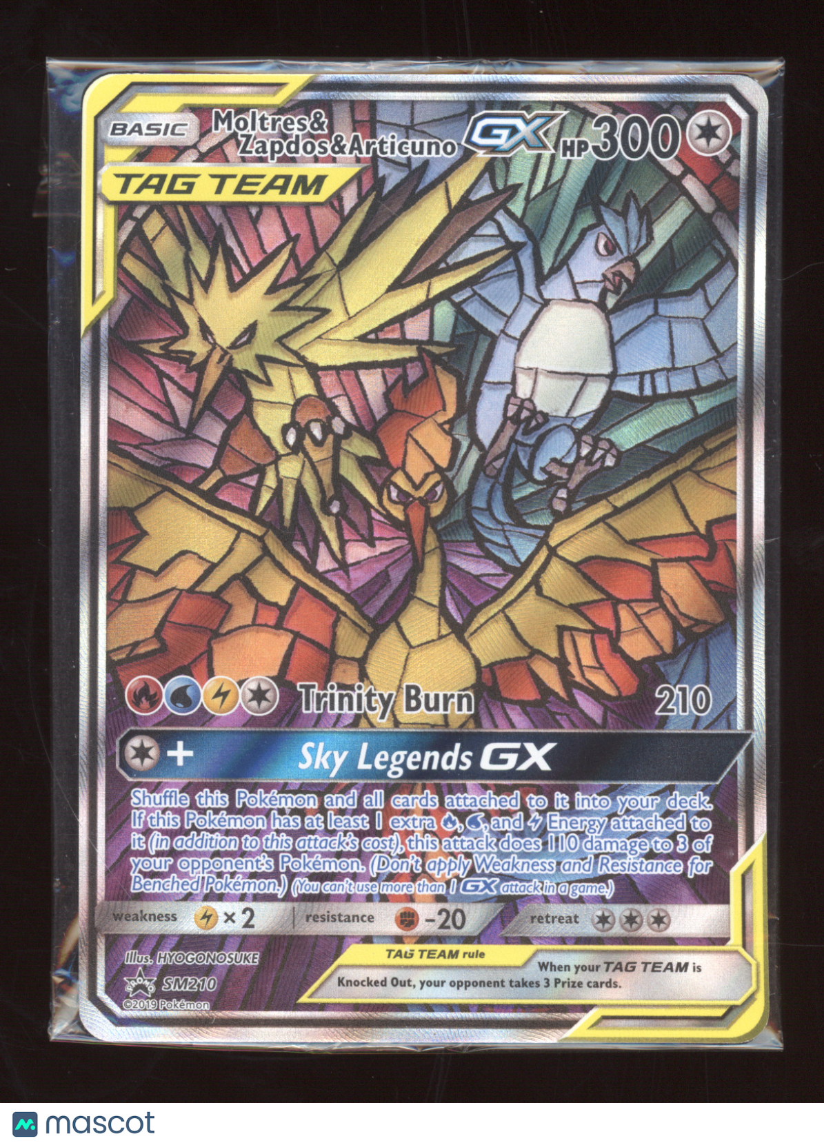 2019 Sun & Moon Moltres & Zapdos & Articuno GX (sealed) Black Star Promo #SM210