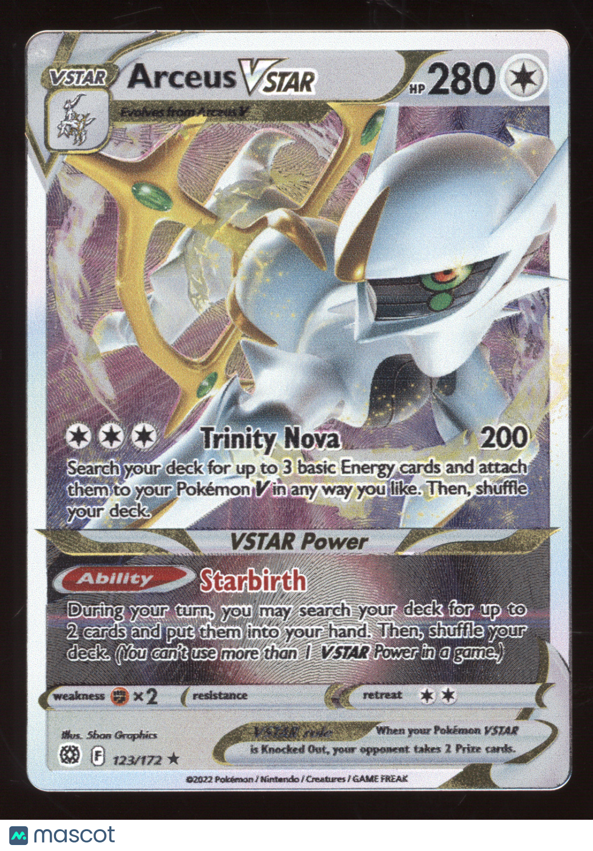 2022 Brilliant Stars Arceus VSTAR (Metal Card) #123/172