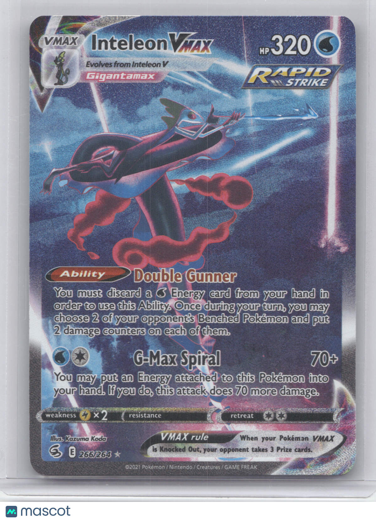 2021 Fusion Strike Inteleon VMAX Secret Rare #266/264