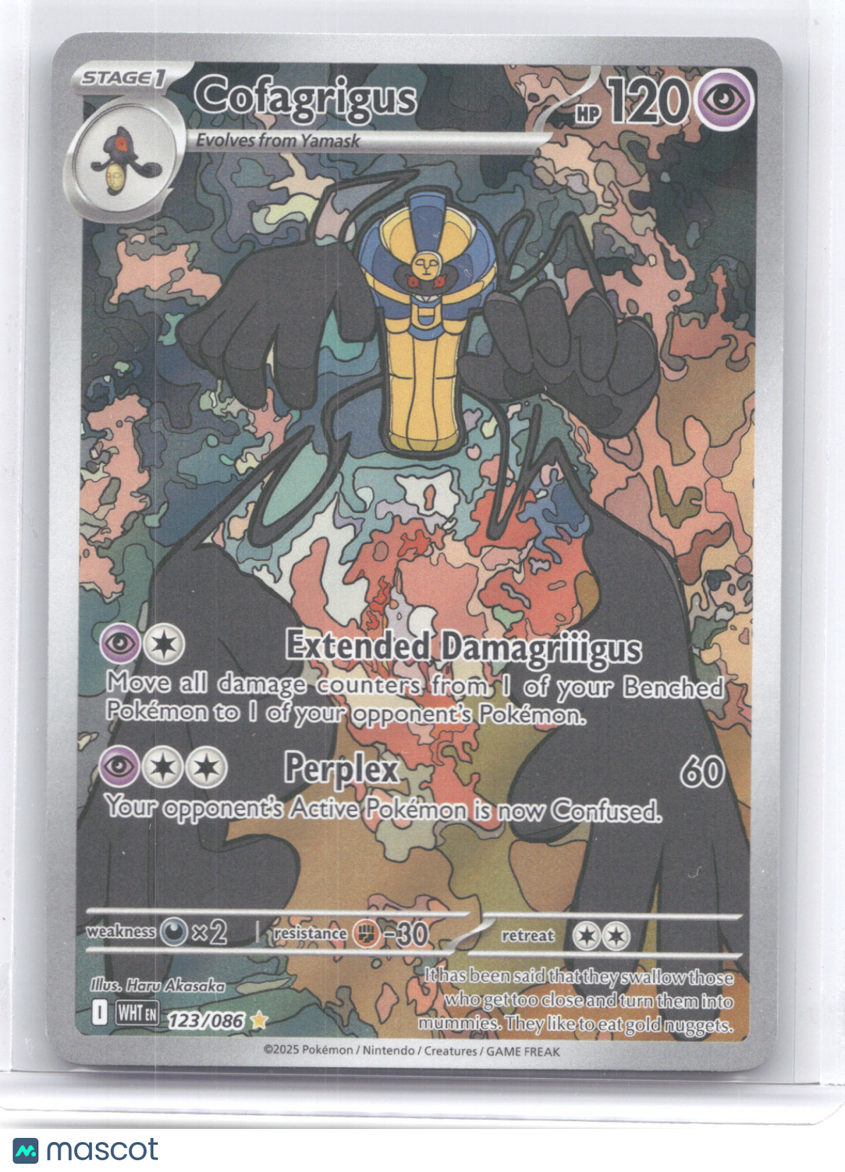 2025 Scarlet & Violet White Flare Cofagrigus Secret Rare #123/086