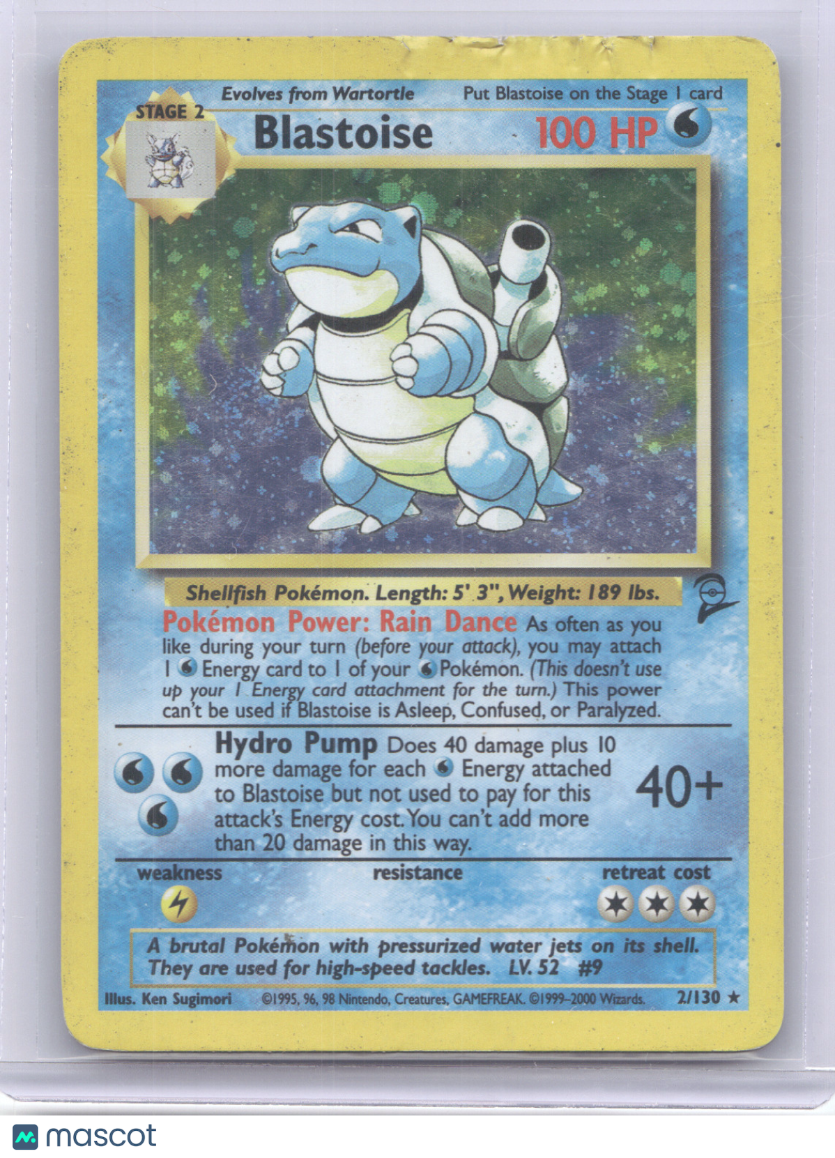 2000 Base Set 2 Blastoise Holo Rare #2/130