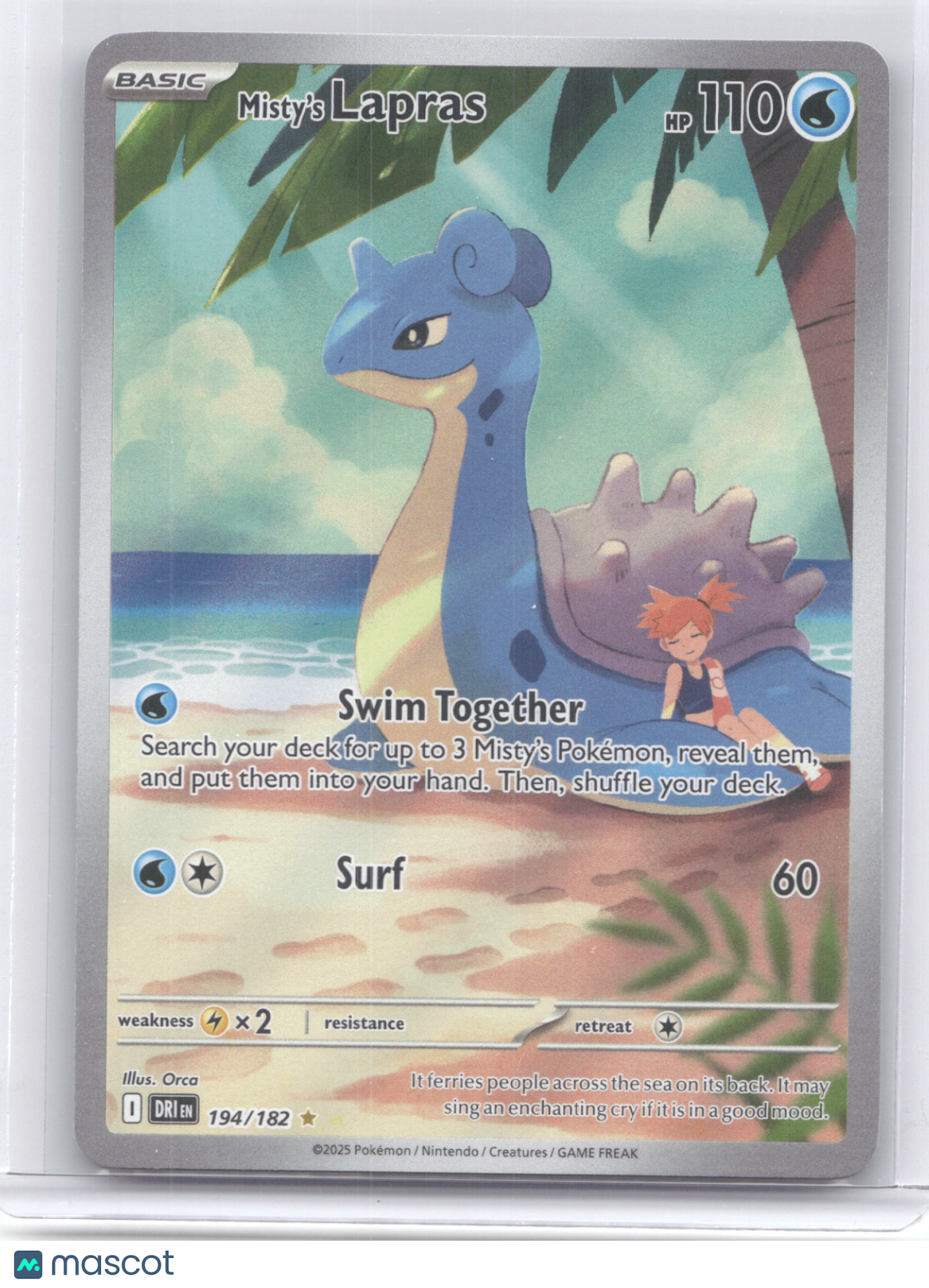 2025 Destined Rivals Misty's Lapras Secret Rare #194/182