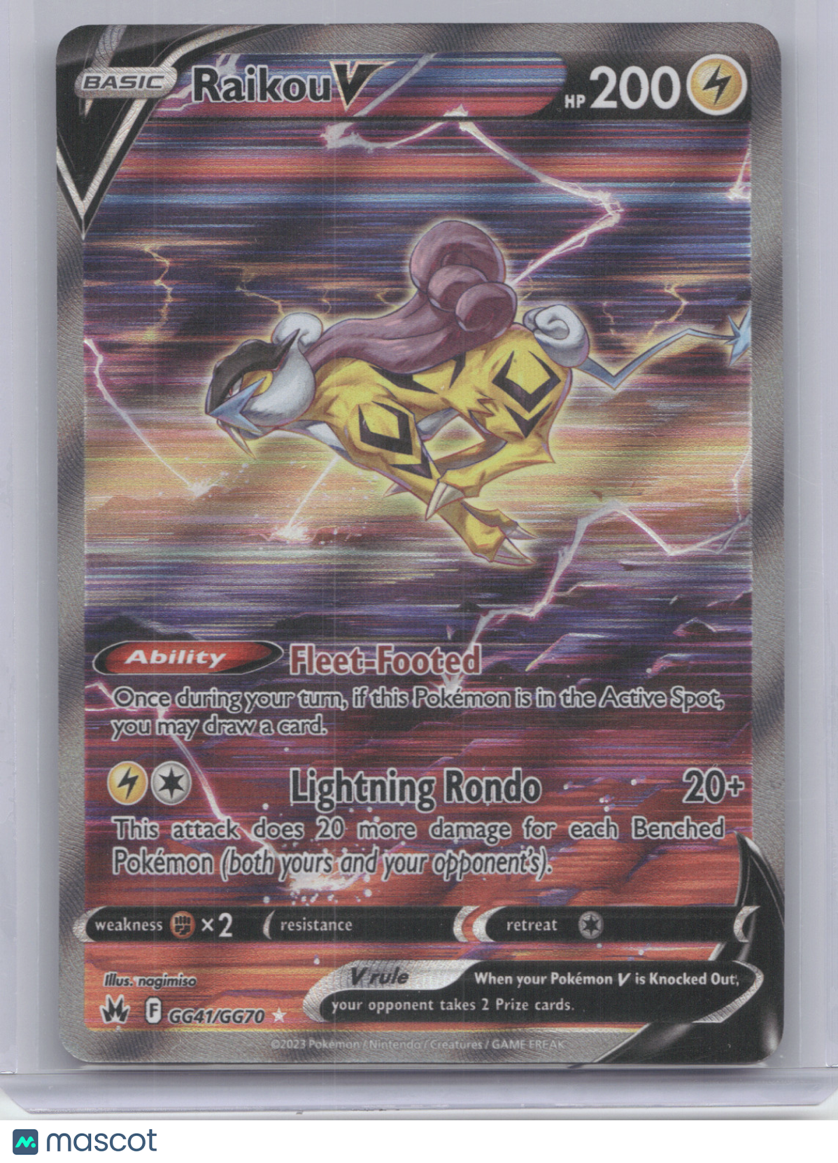 2023 Crown Zenith Raikou V Holo Rare #GG41/GG70