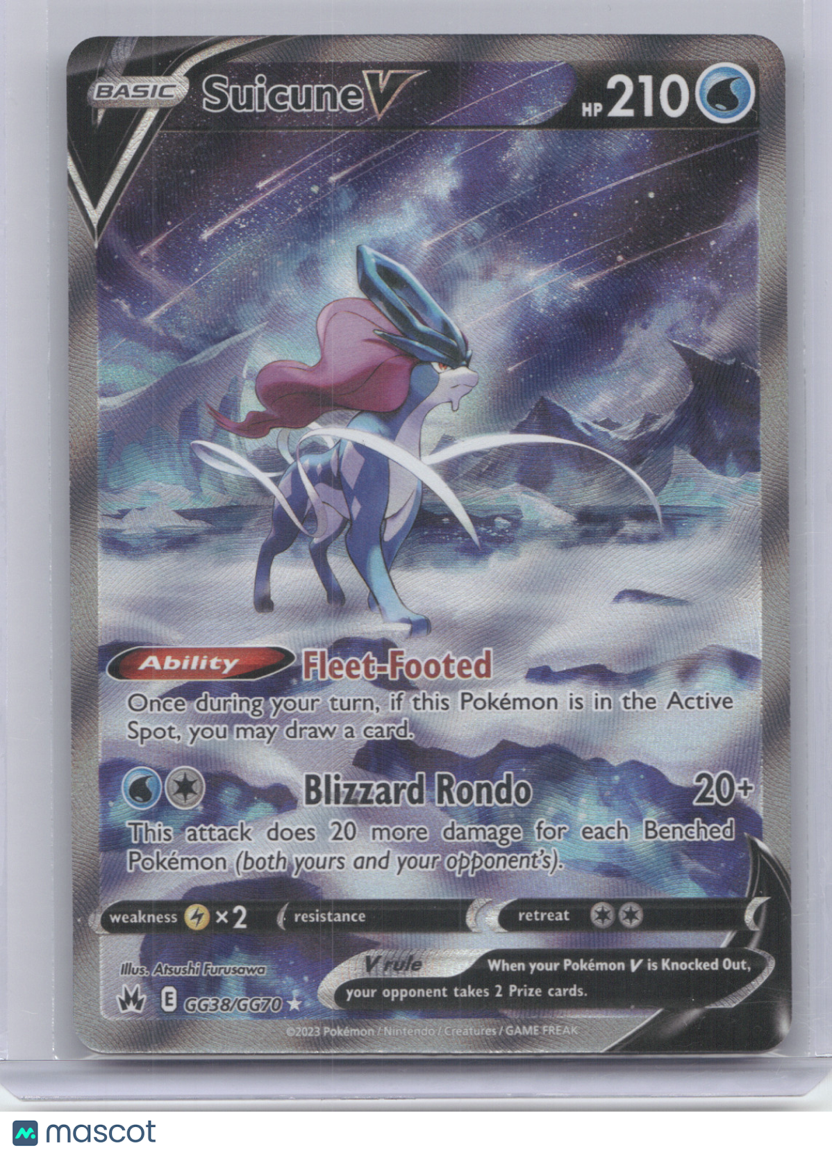 2023 Crown Zenith Suicune V Holo Rare #GG38/GG70