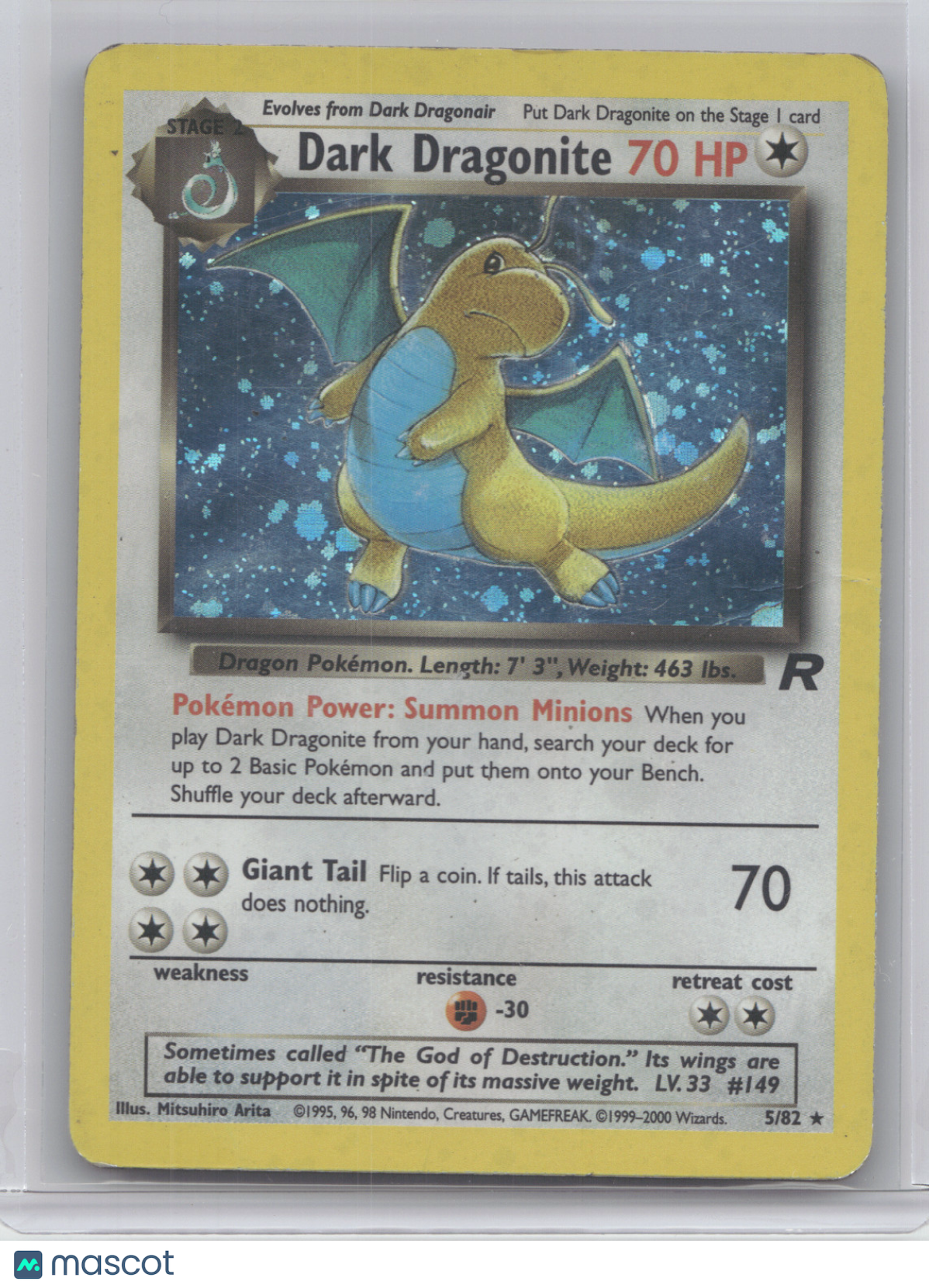 2000 Team Rocket Dark Dragonite Holo Rare #5/82