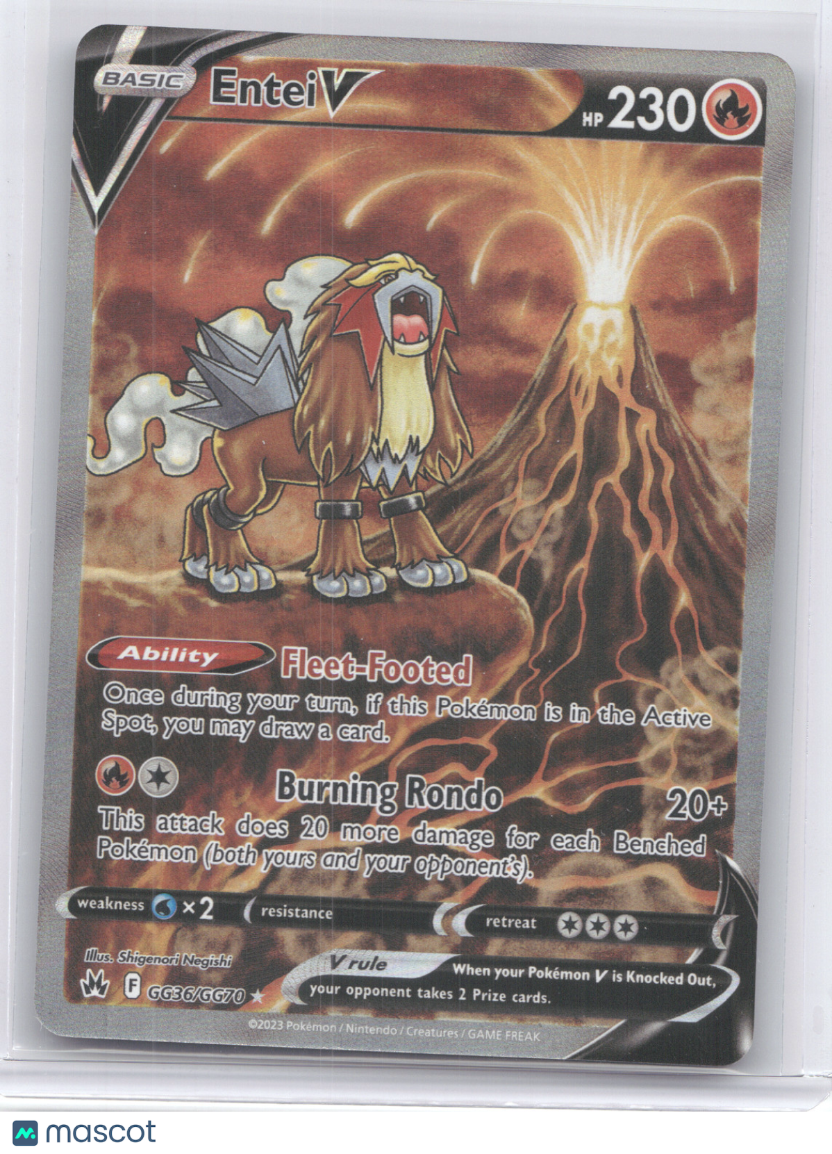 2023 Crown Zenith Entei V Ultra Rare #GG36/GG70