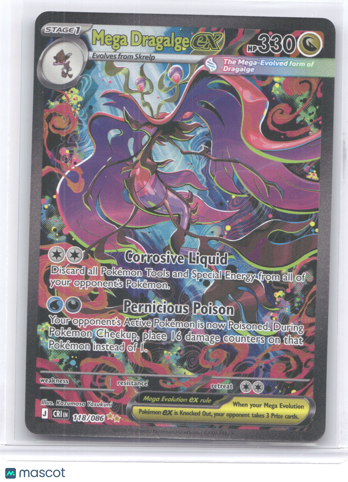 2026 Chaos Rising Mega Dragalge ex Secret Rare #118/086
