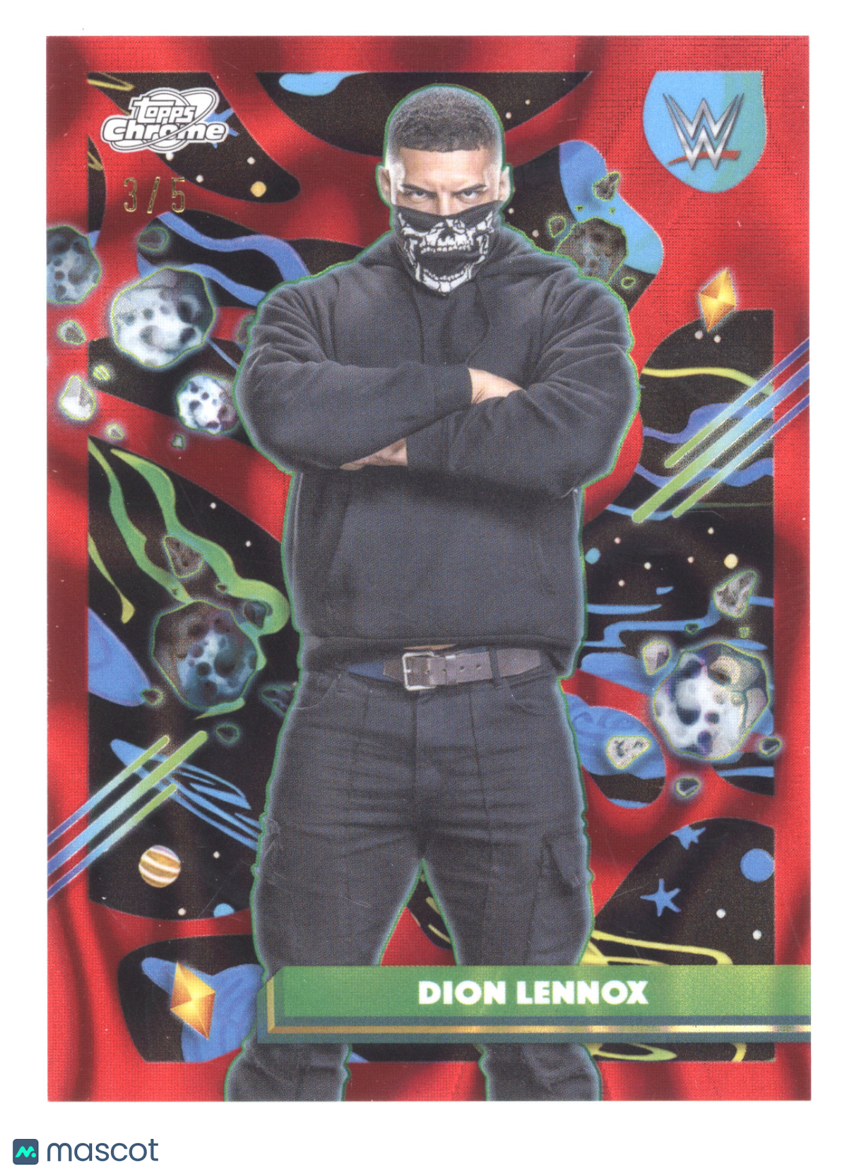 2026 Topps Cosmic Chrome WWE Dion Lennox #154 Red Flare Refractor 3 / 5
