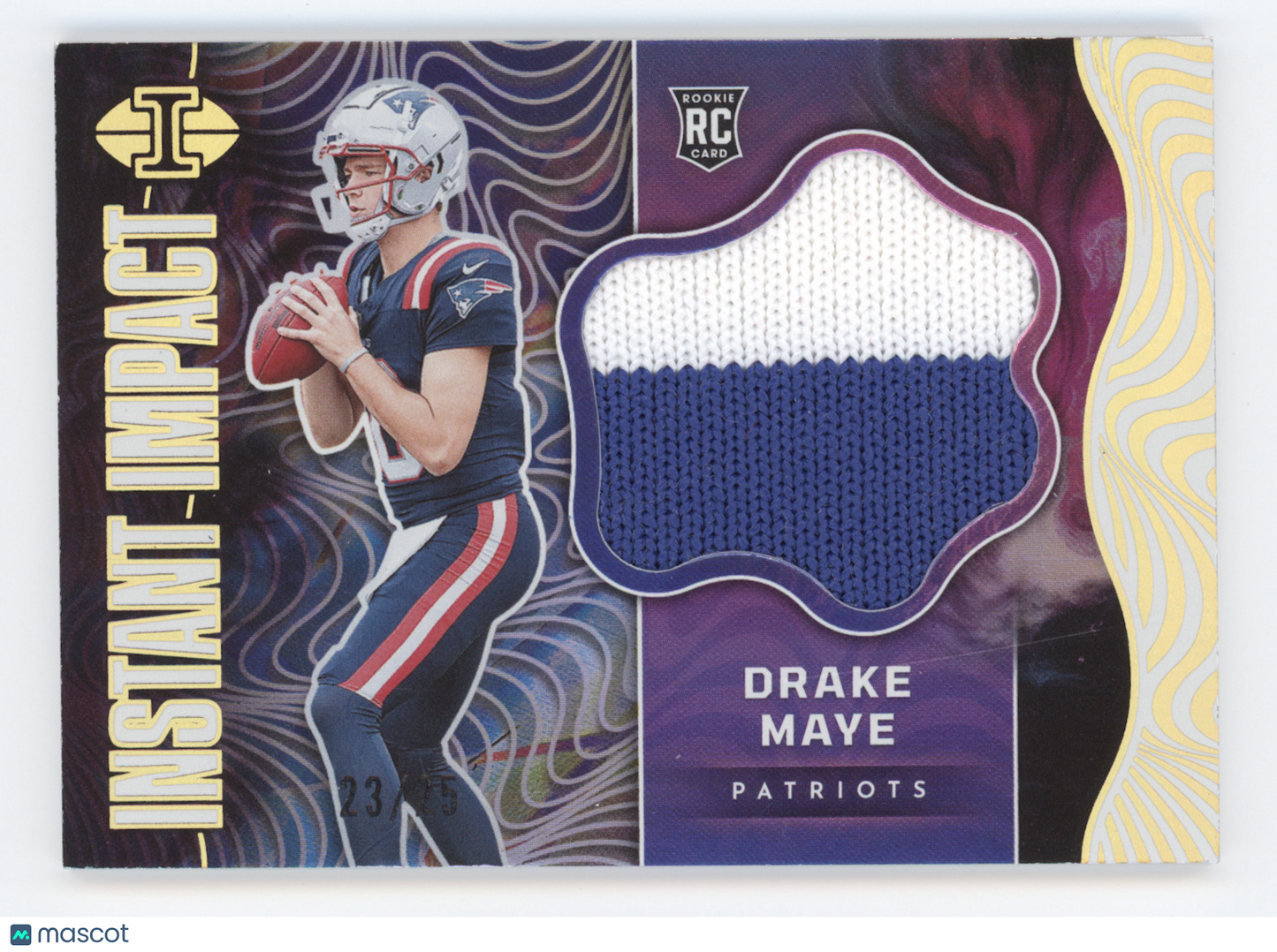 2024 Panini Illusions Instant Impact Drake Maye #II-DME Gold 23/25 Memorabilia