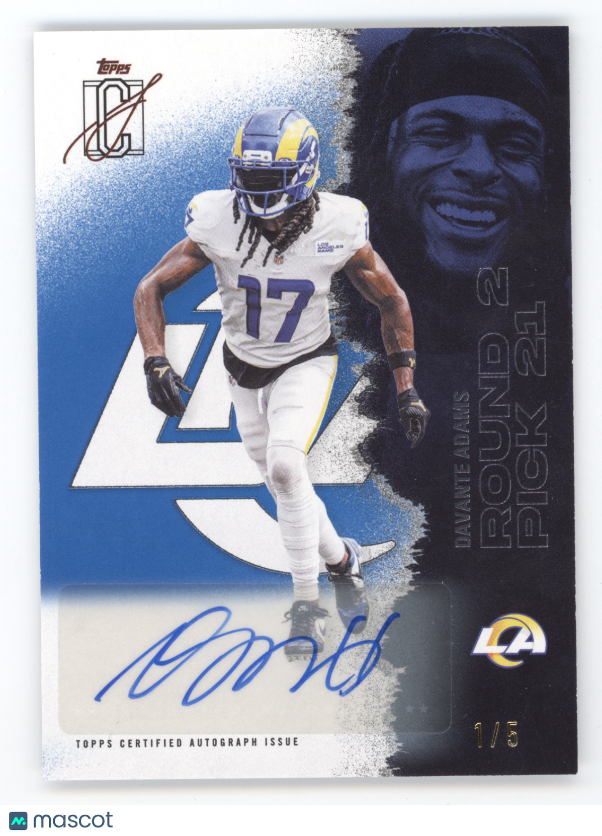 2025 Topps Signature Veteran Class Autographs Davante Adams #82 Blue 1/5