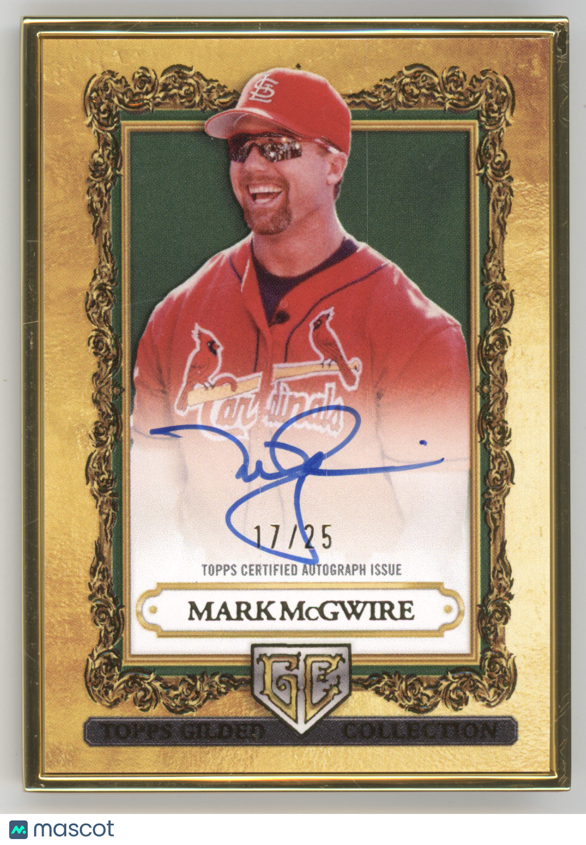 2025 Topps Gilded Collection Gallery of Gold Autograph Mark McGwire #MMC 17/25
