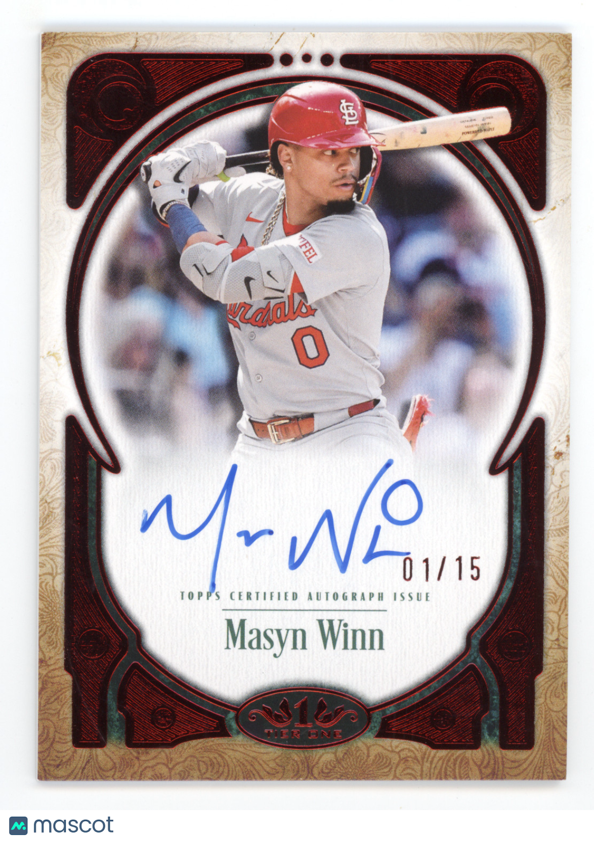 2026 Topps Tier One Prime Performers Autograph Masyn Winn #PPA-MW 01/15