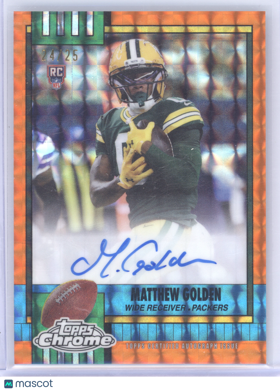2025 Topps Chrome 1990 Autograph Matthew Golden Orange Geometric 24/25 RC