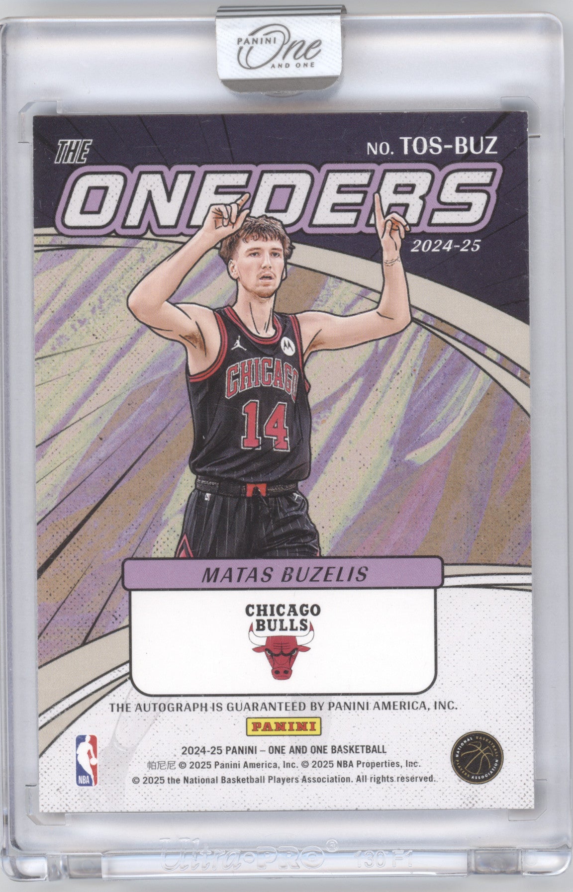 2024 Panini One and One The Oneders Signatures Matas Buzelis #TOS-BUZ RC 32/49
