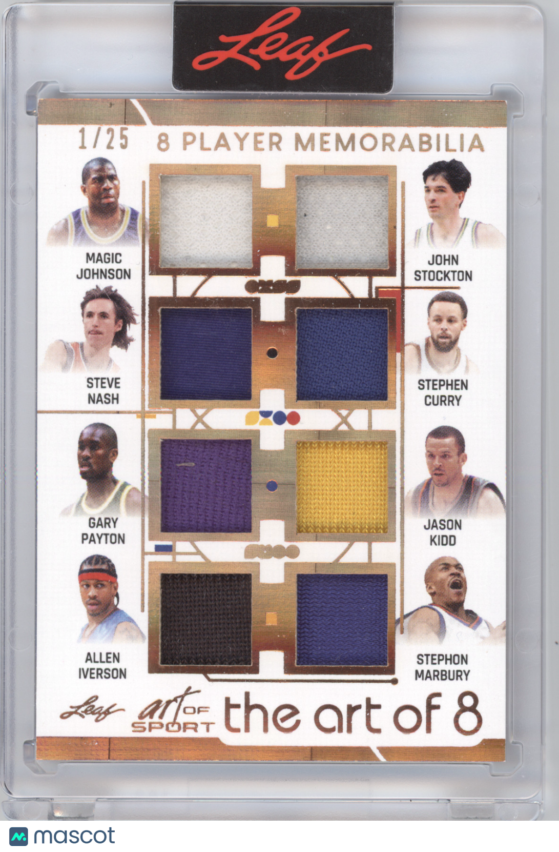 2026 Leaf Art of 8 Magic/Stockton/Nash/Curry/Payton/Kidd/Iverson/Marbury 1/25