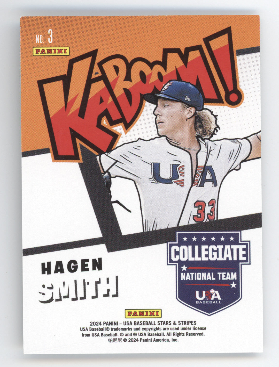2024 Panini USA Baseball Stars & Stripes Kaboom! Hagen Smith #3