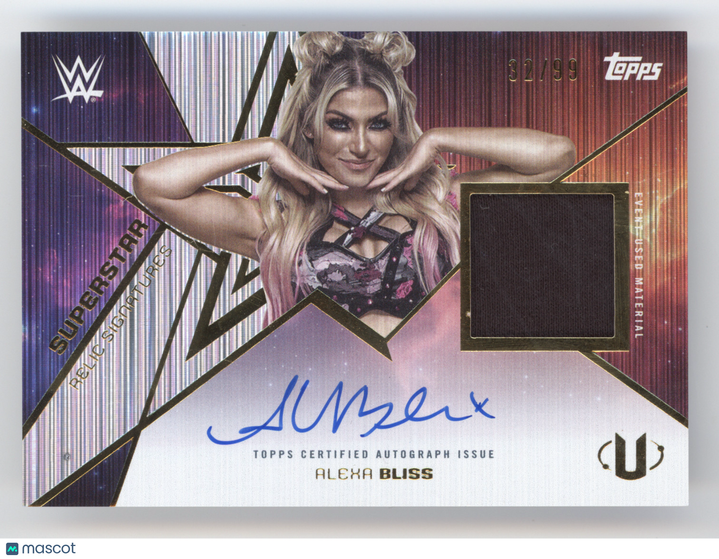 2025 Topps WWE Undisputed Superstar Relic Signatures Alexa Bliss #SRS-AB 32/99
