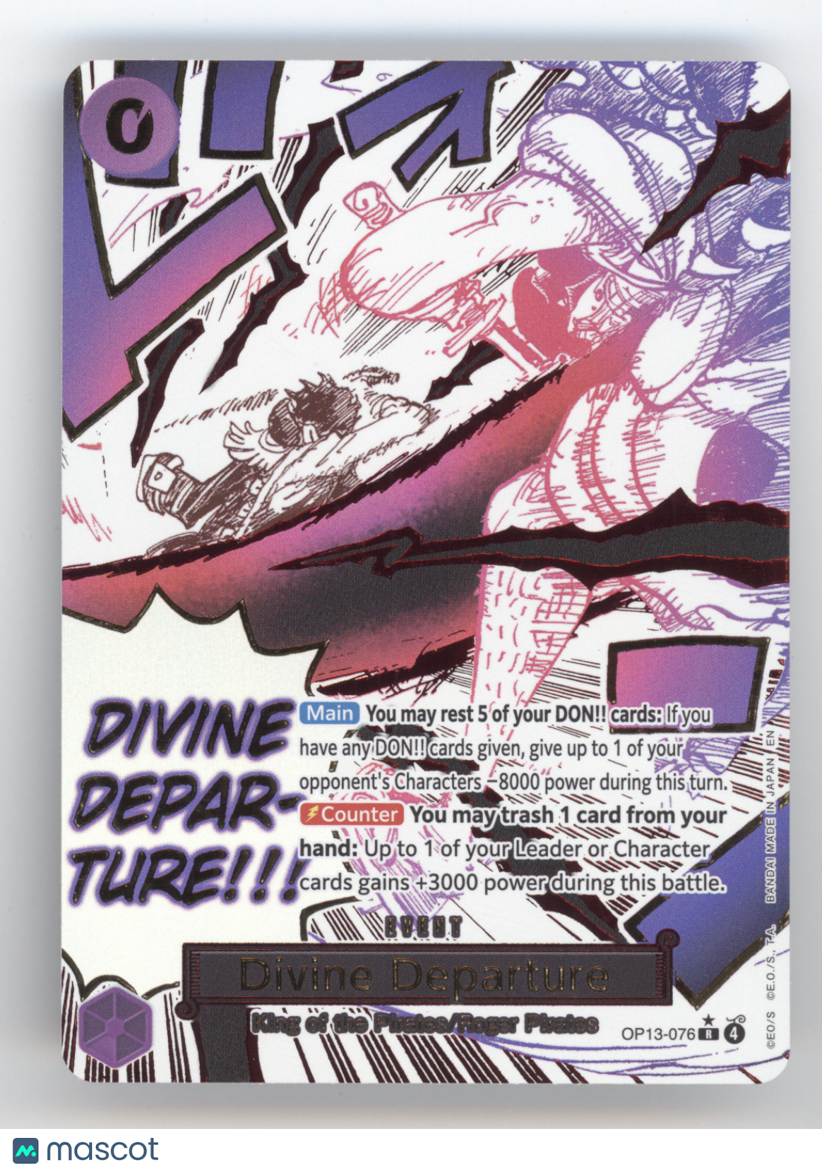 2024 One Piece Carrying On His Will Divine Departure Alternative Art #OP13-076