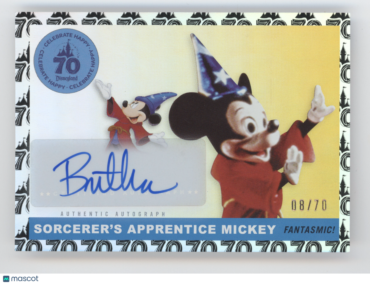 2025 Topps Disneyland 70th Anniversary Bret Iwan (Mickey) 08/70 Foil Autograph