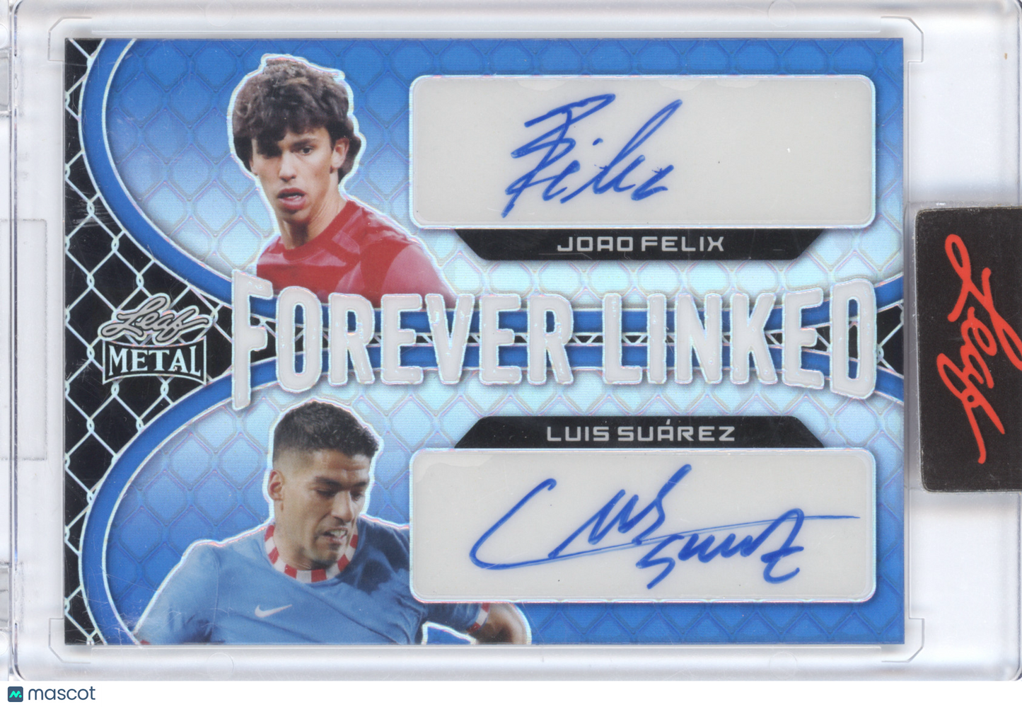 2022 Leaf Metal Forever Linked Dual Autographs Joao Felix Luis Suarez #FL-03 3/5