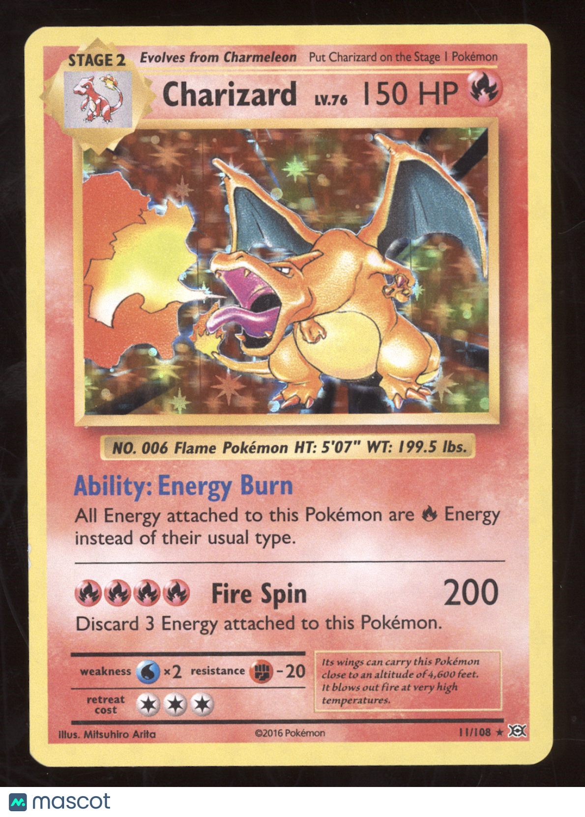 2016 Evolutions Charizard Holo Rare #11/108
