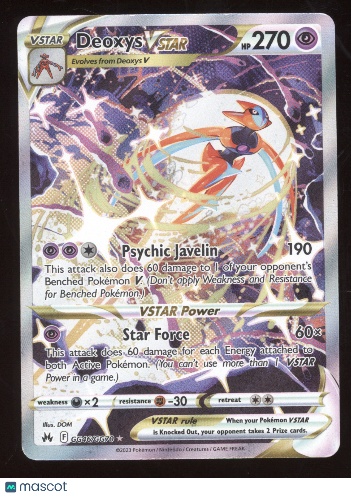 2023 Crown Zenith Deoxys VSTAR Holo Rare #GG46/GG70
