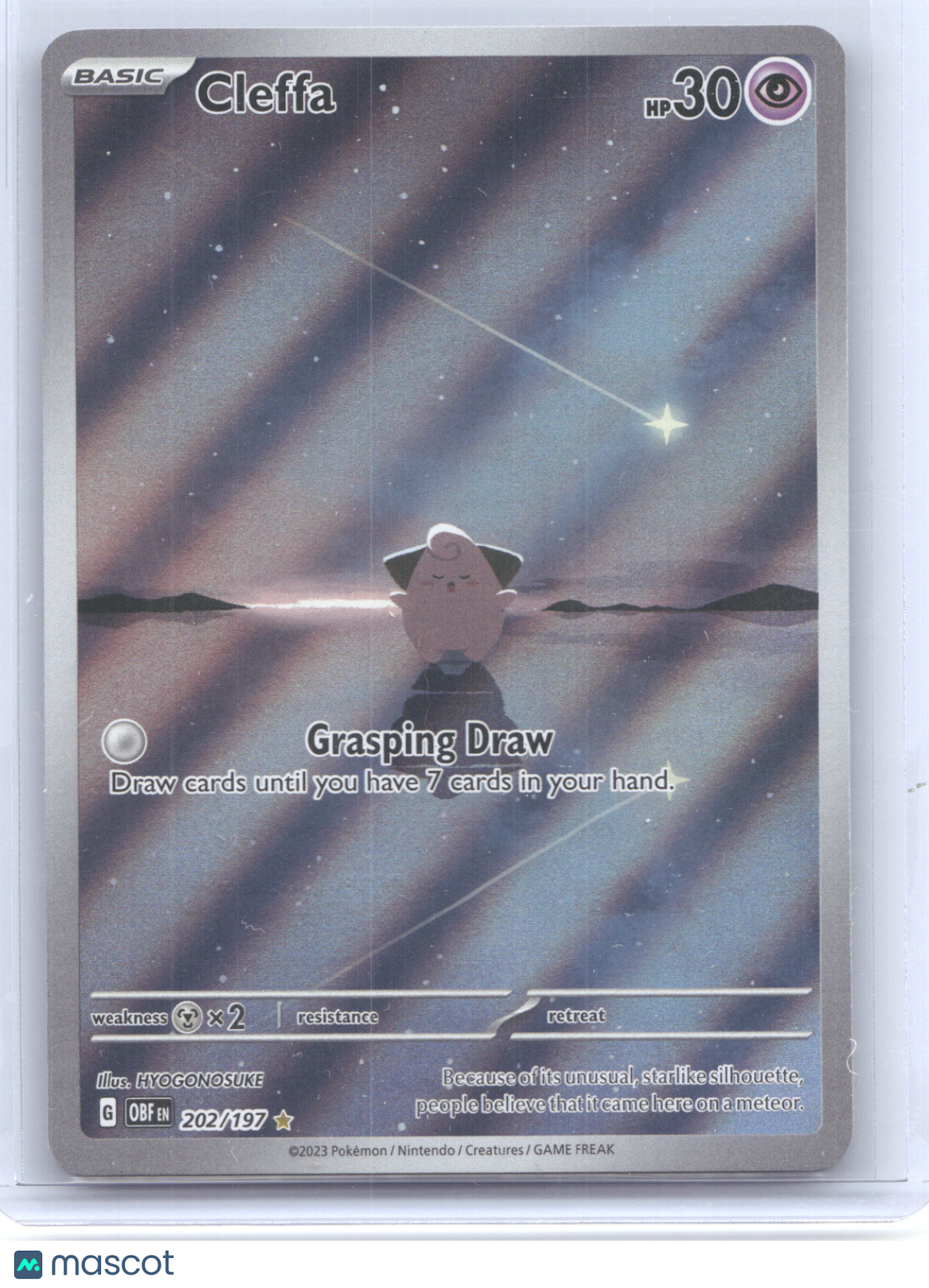 2023 Obsidian Flames Cleffa Secret Rare #202/197