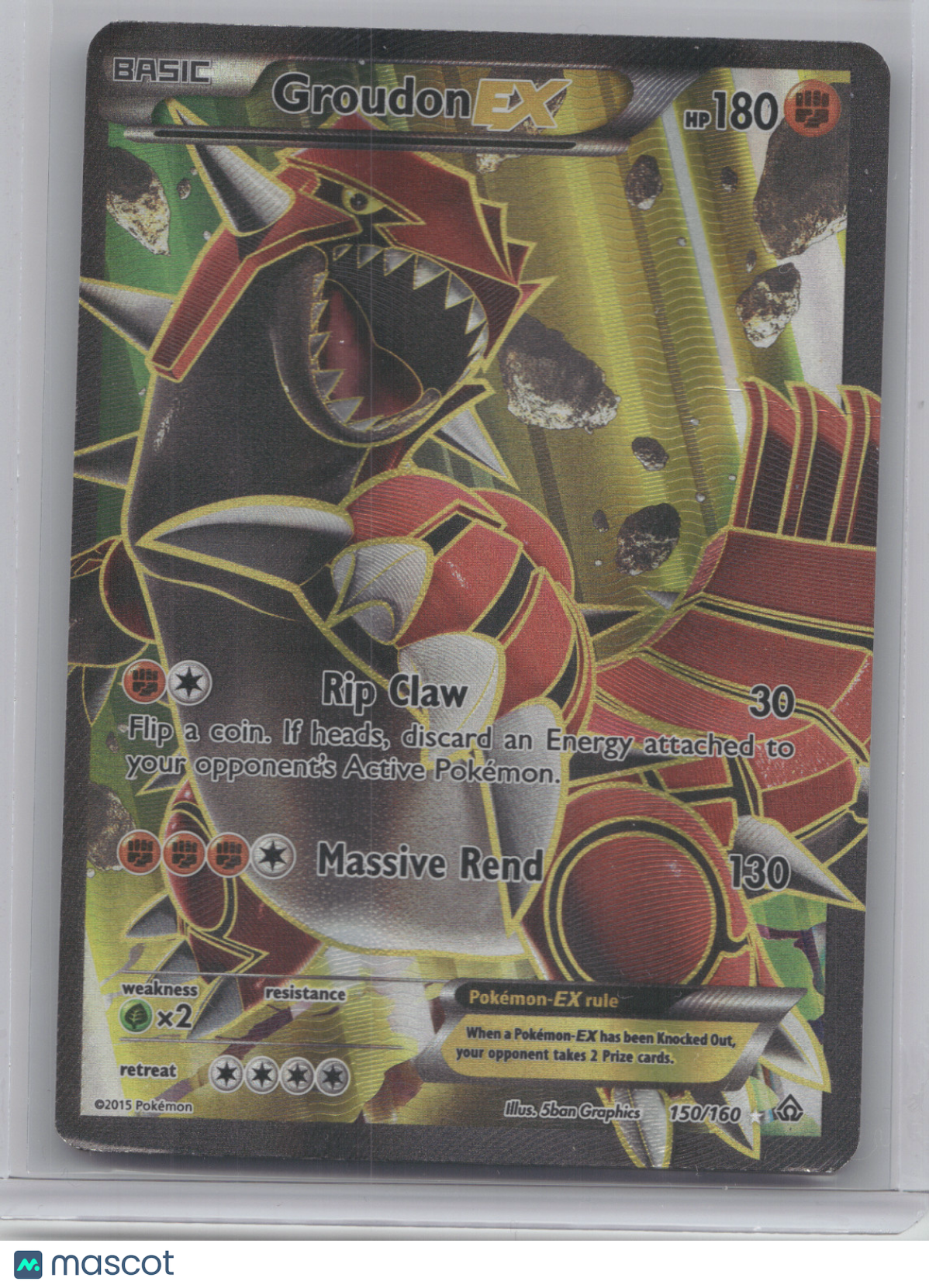 2015 Primal Clash Groudon EX Rare Ultra #150/160