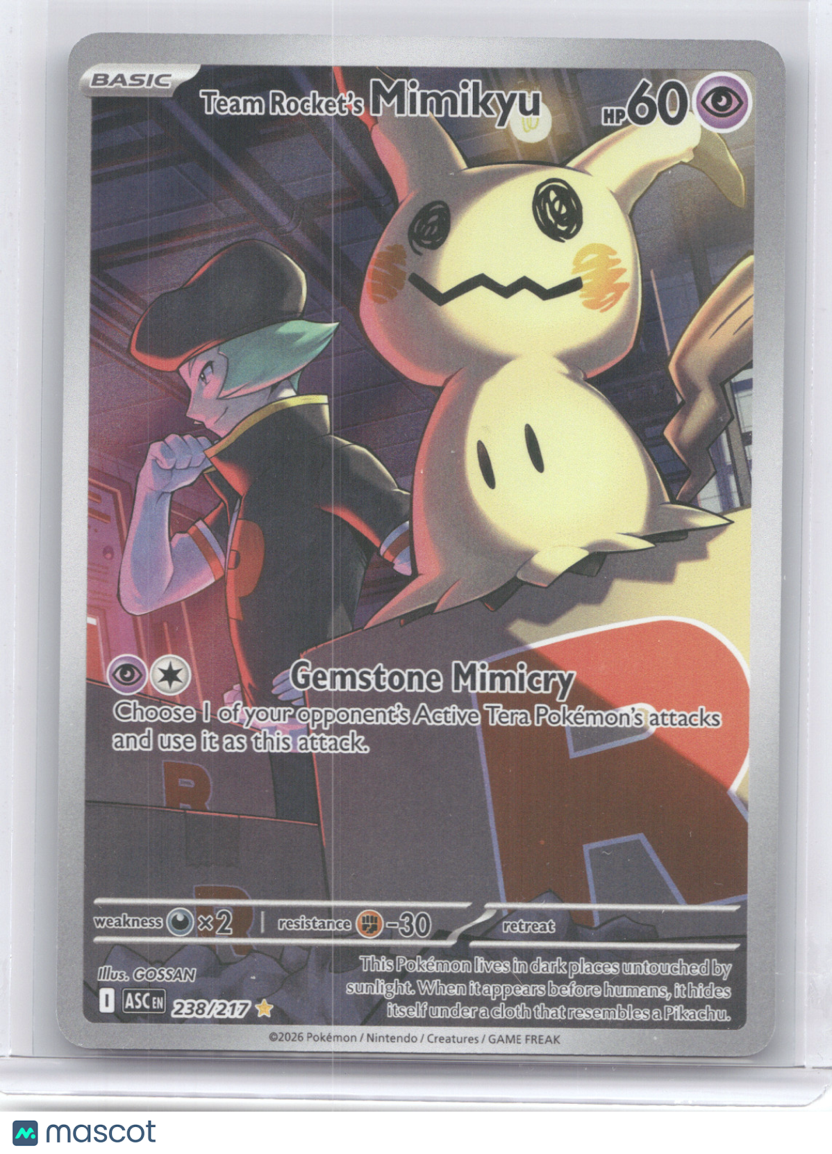 2026 Mega Evolution – Ascended Heroes Team Rocket's Mimikyu Secret Rare #238/217