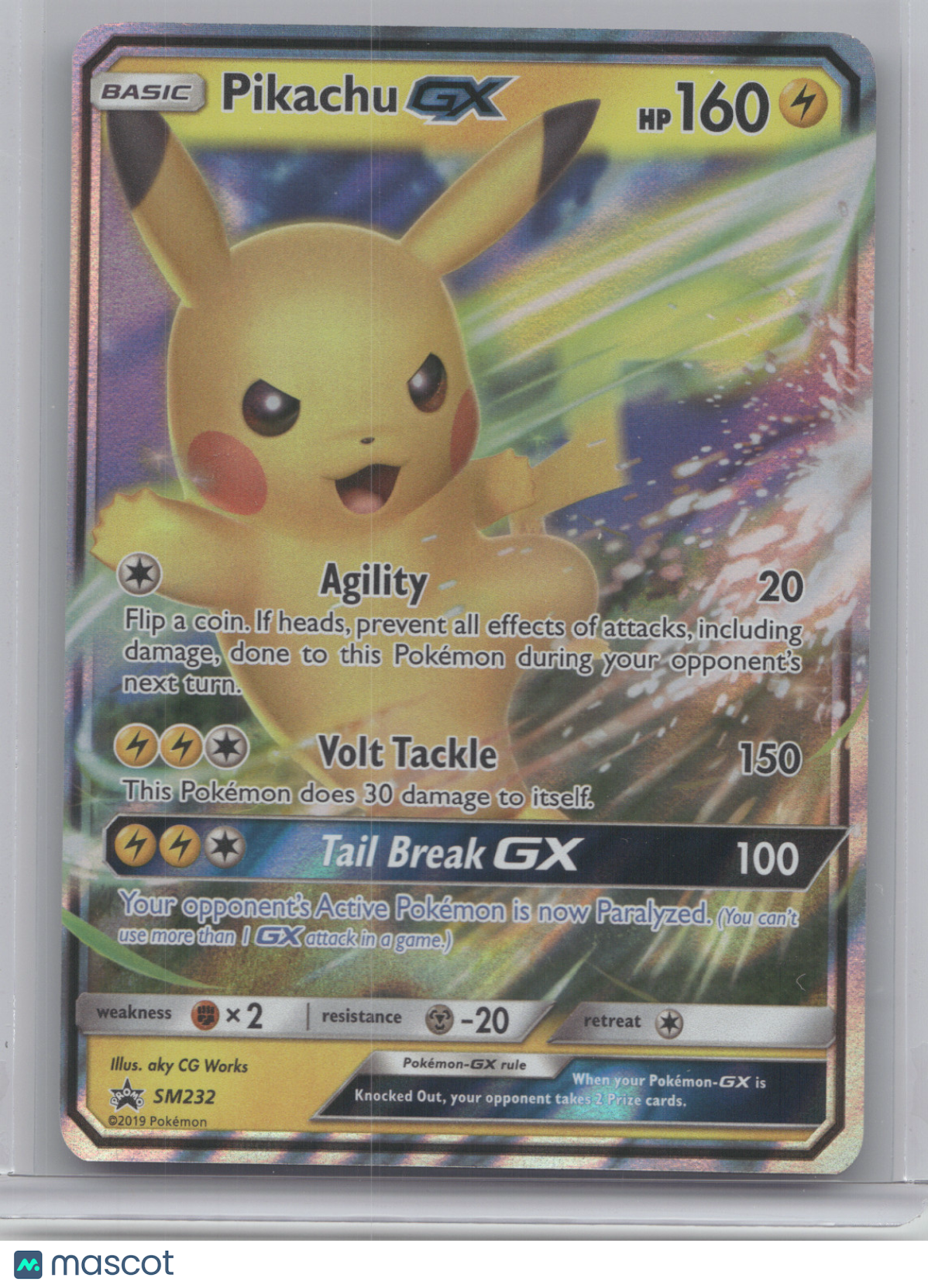 2019 Sun & Moon Hidden Fates Pikachu GX Black Star Promo #SM232