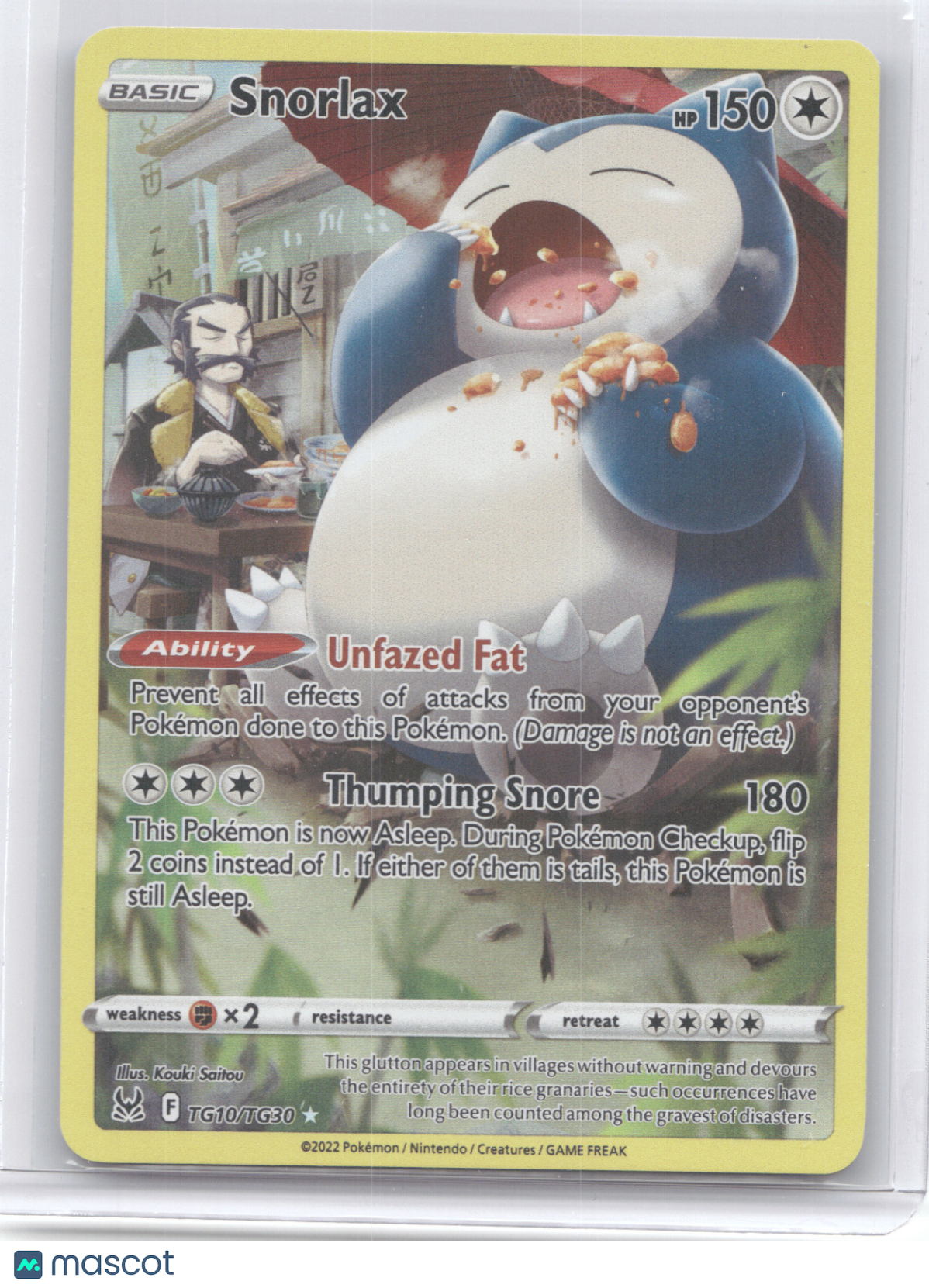 2022 Lost Origin Snorlax Holo Rare #TG10/TG30