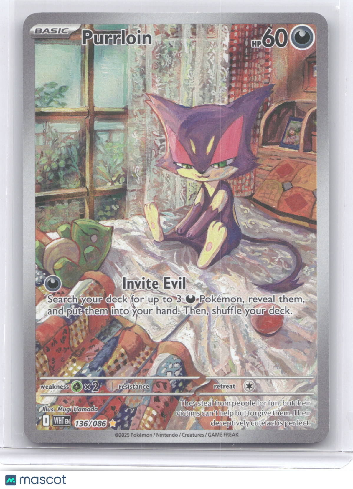 2025 Scarlet & Violet White Flare Purrloin Secret Rare #136/086
