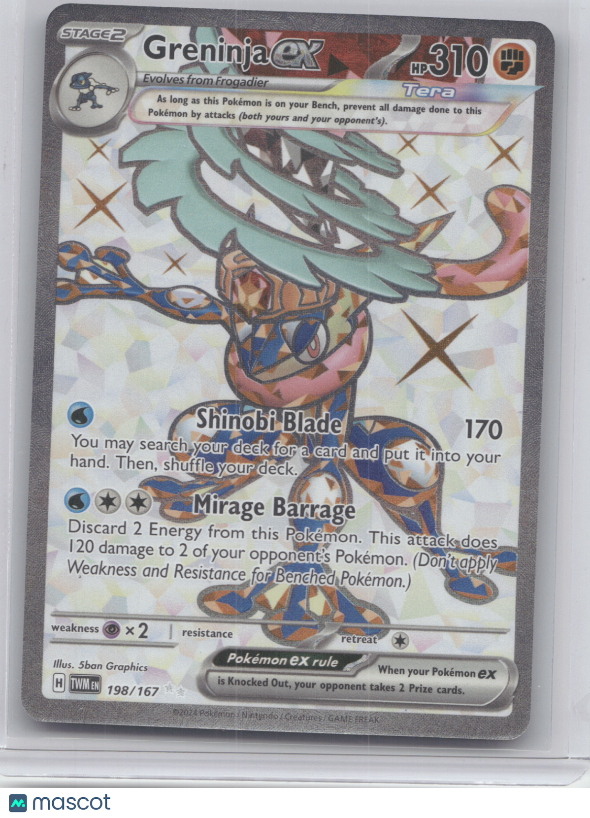 2024 Twilight Masquerade Greninja ex Secret Rare #198/167