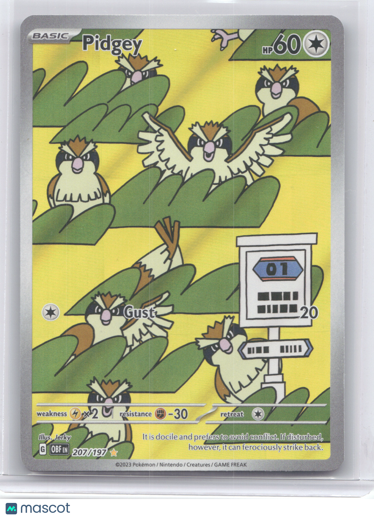 2023 Obsidian Flames Pidgey Secret Rare #207/197