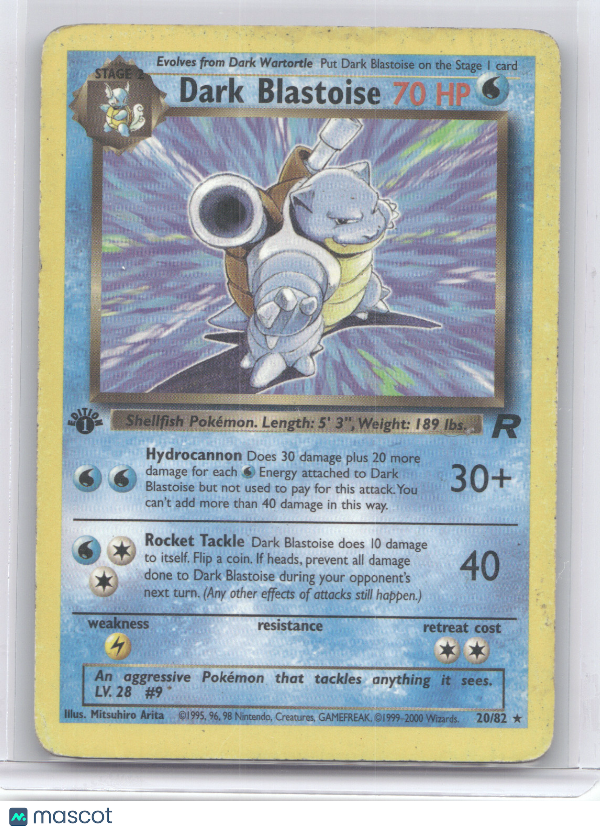 2000 Team Rocket 1st Edition Dark Blastoise Rare #20/82